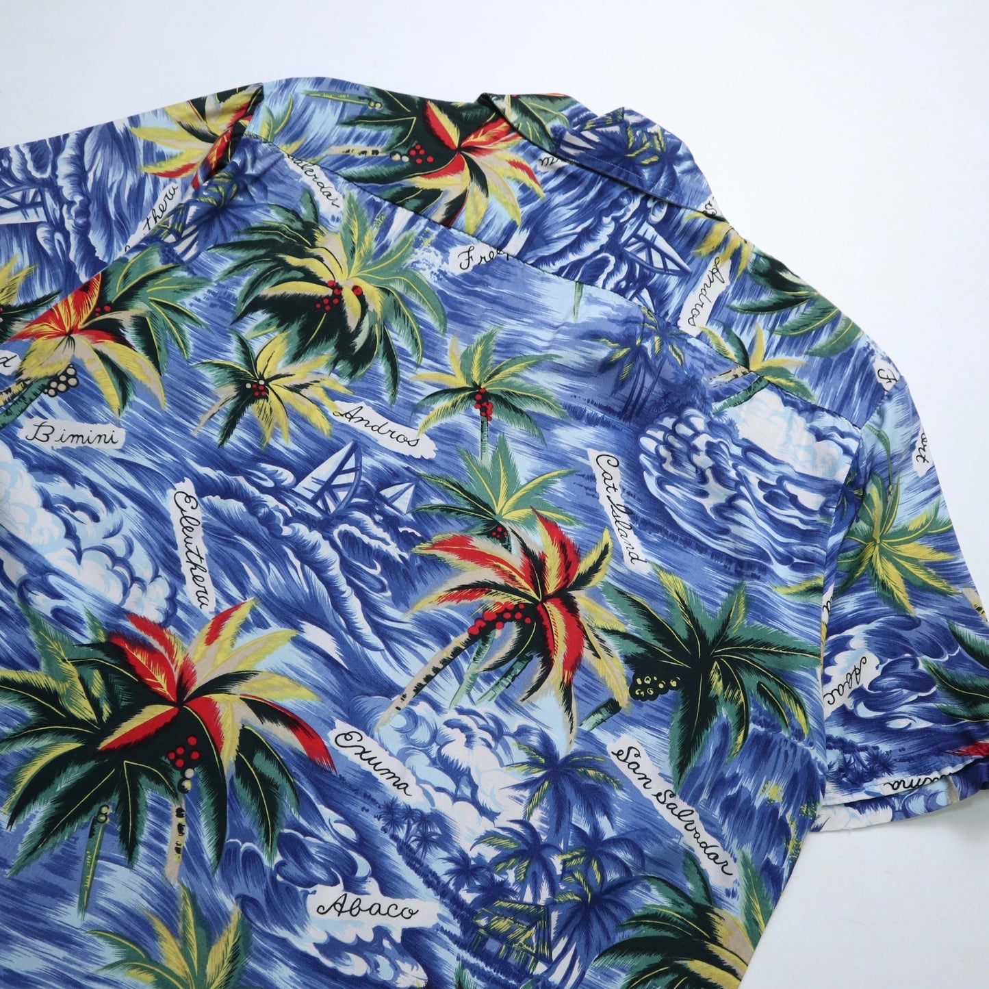 80s 海浪椰子樹夏威夷襯衫 - 富士鳥古著