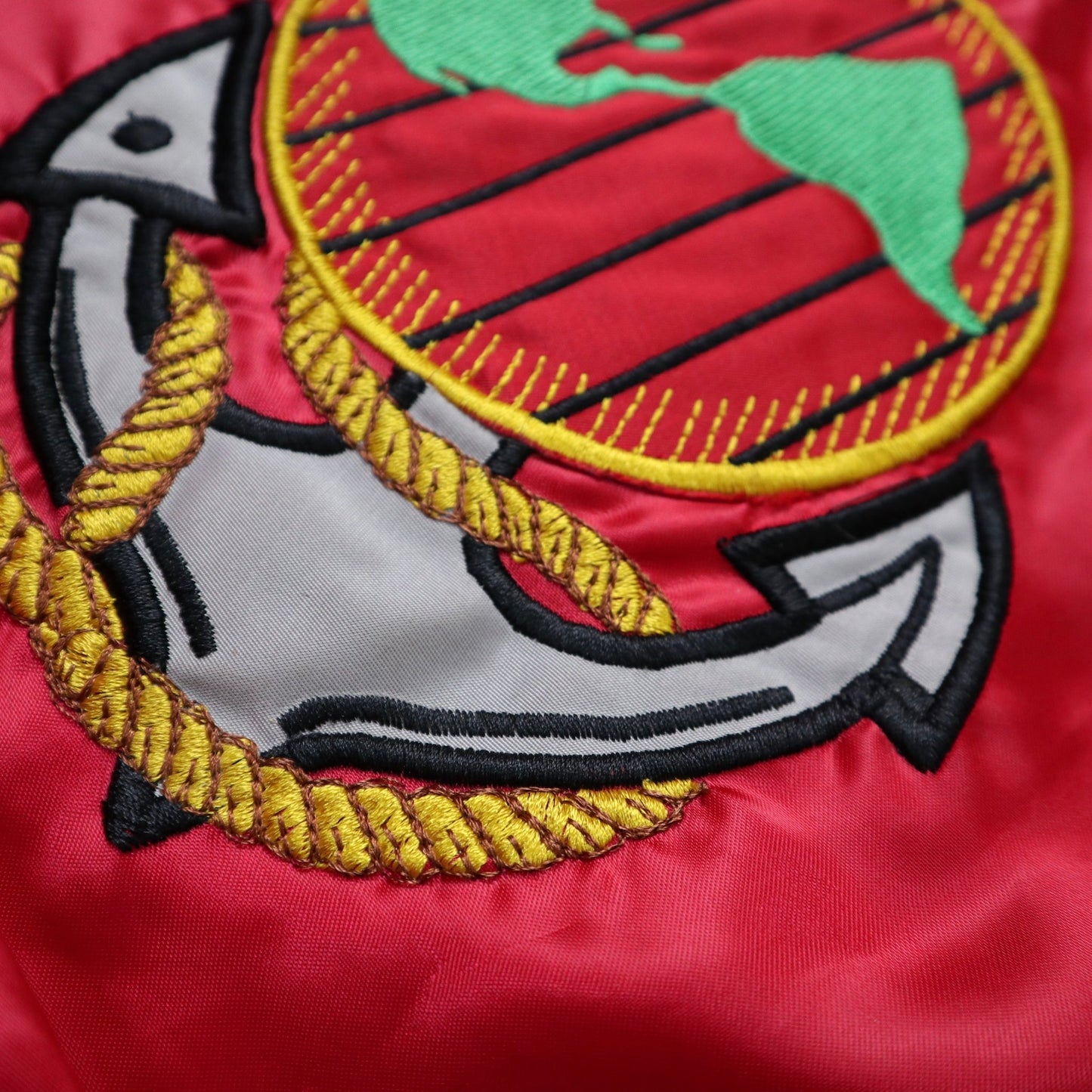 80s ARTEX 美國製 美國海軍陸戰隊紀念緞面夾克 - 富士鳥古著