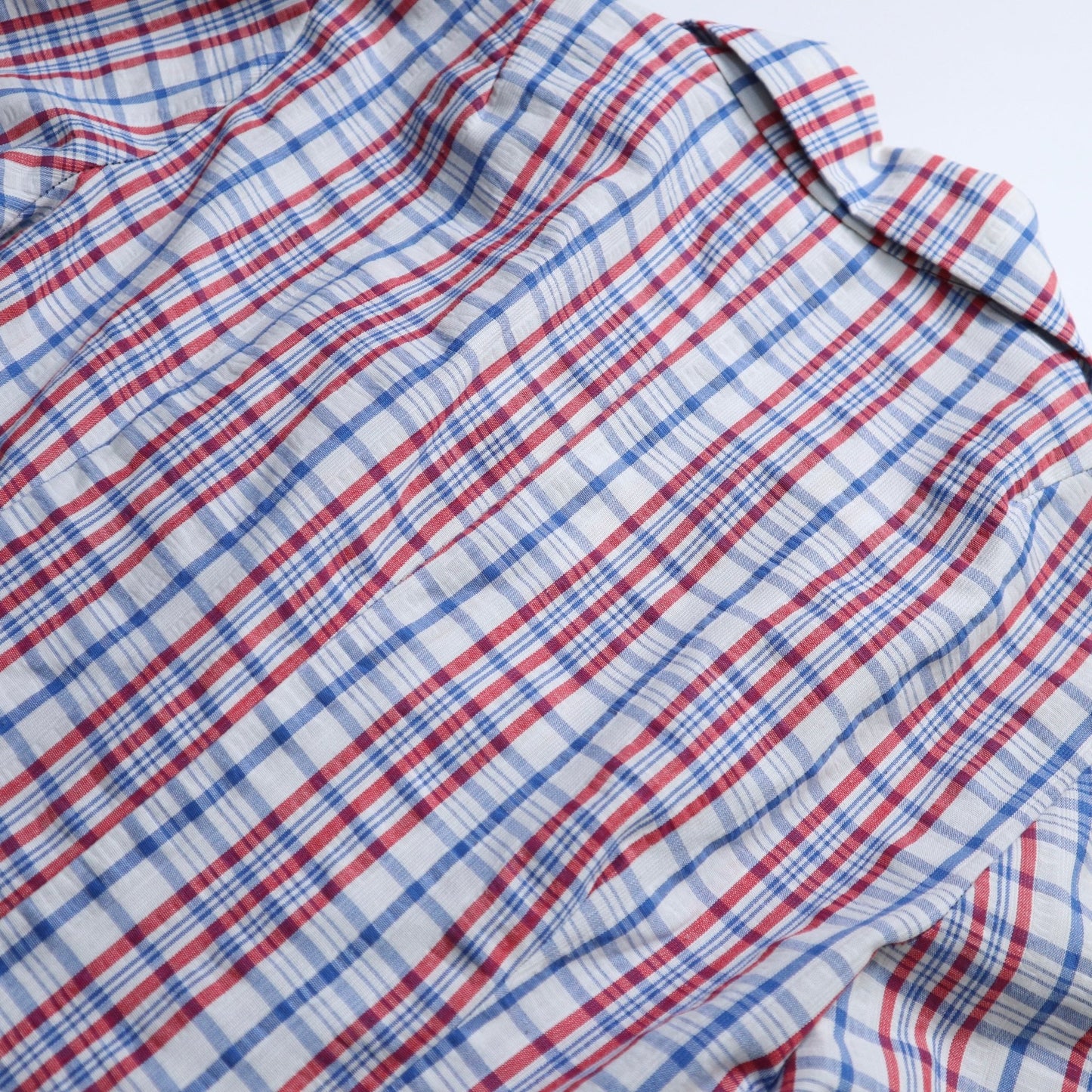 80s Donn Kenny 泡泡紗格紋輕薄西裝外套 - 富士鳥古著