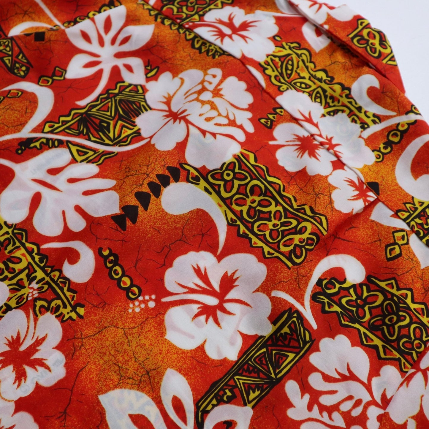 80s Royal Hawaiian 夏威夷製 橘色印花夏威夷襯衫 - 富士鳥古著