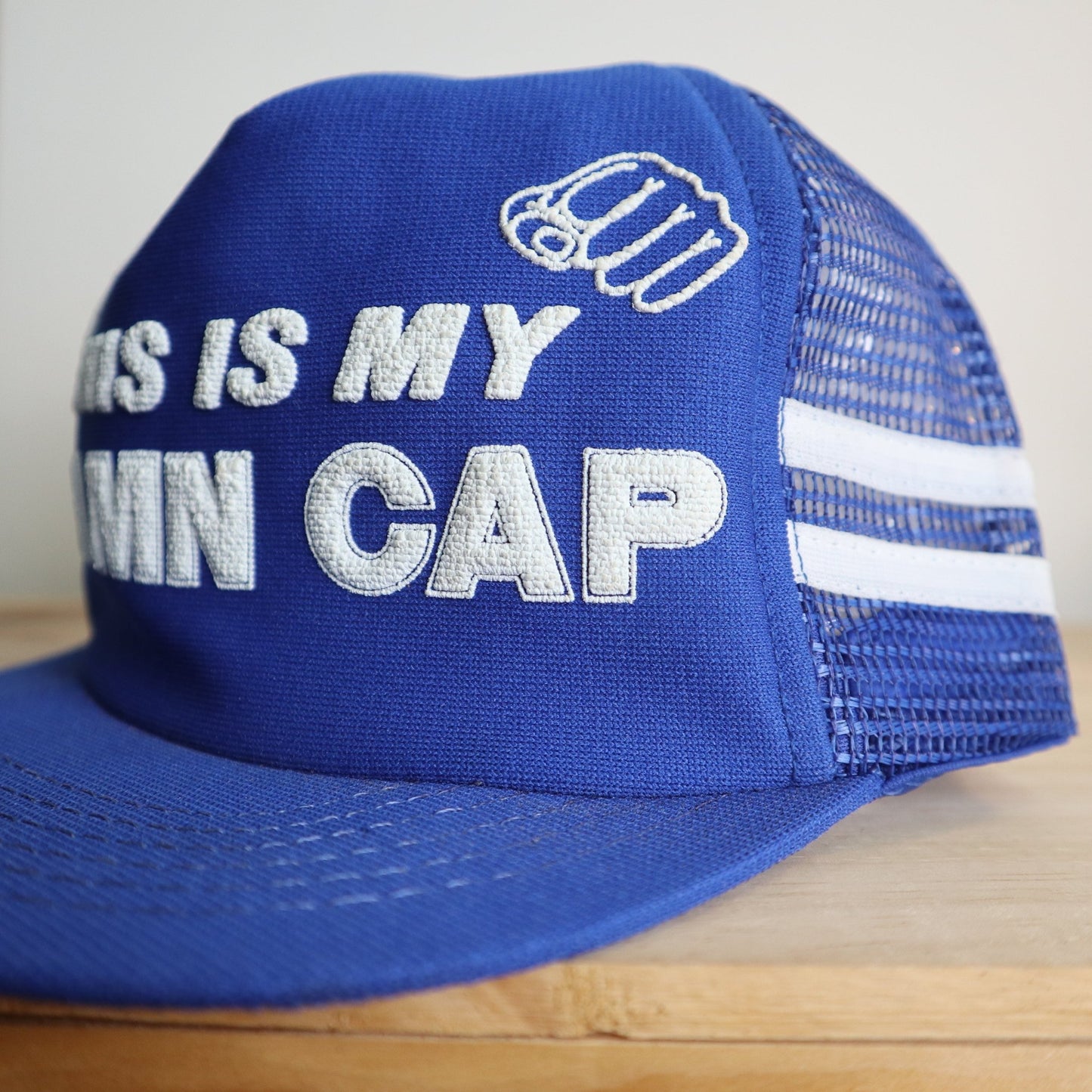 80s 美國製 This is my Damn Cap 藍色卡車司機網帽 - 富士鳥古著
