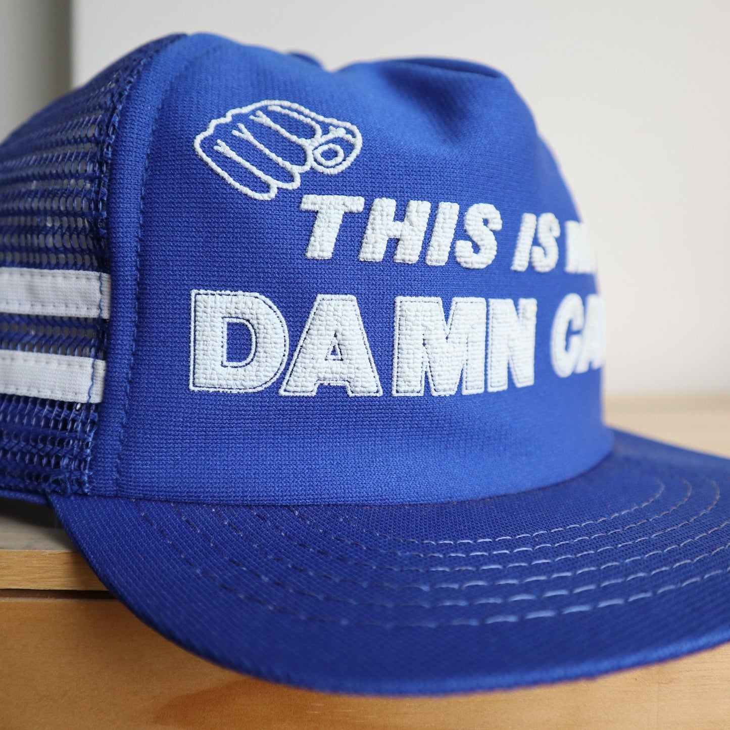 80s 美國製 This is my Damn Cap 藍色卡車司機網帽 - 富士鳥古著