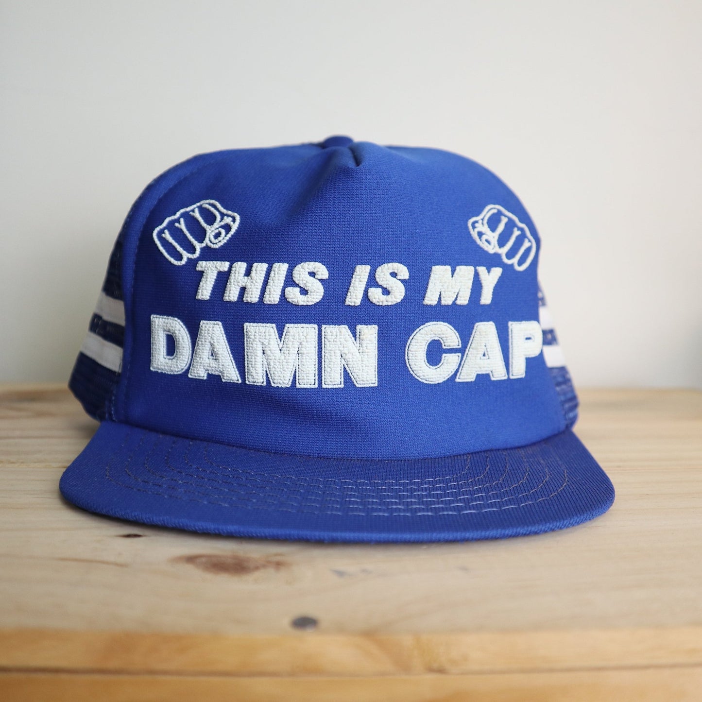 80s 美國製 This is my Damn Cap 藍色卡車司機網帽 - 富士鳥古著