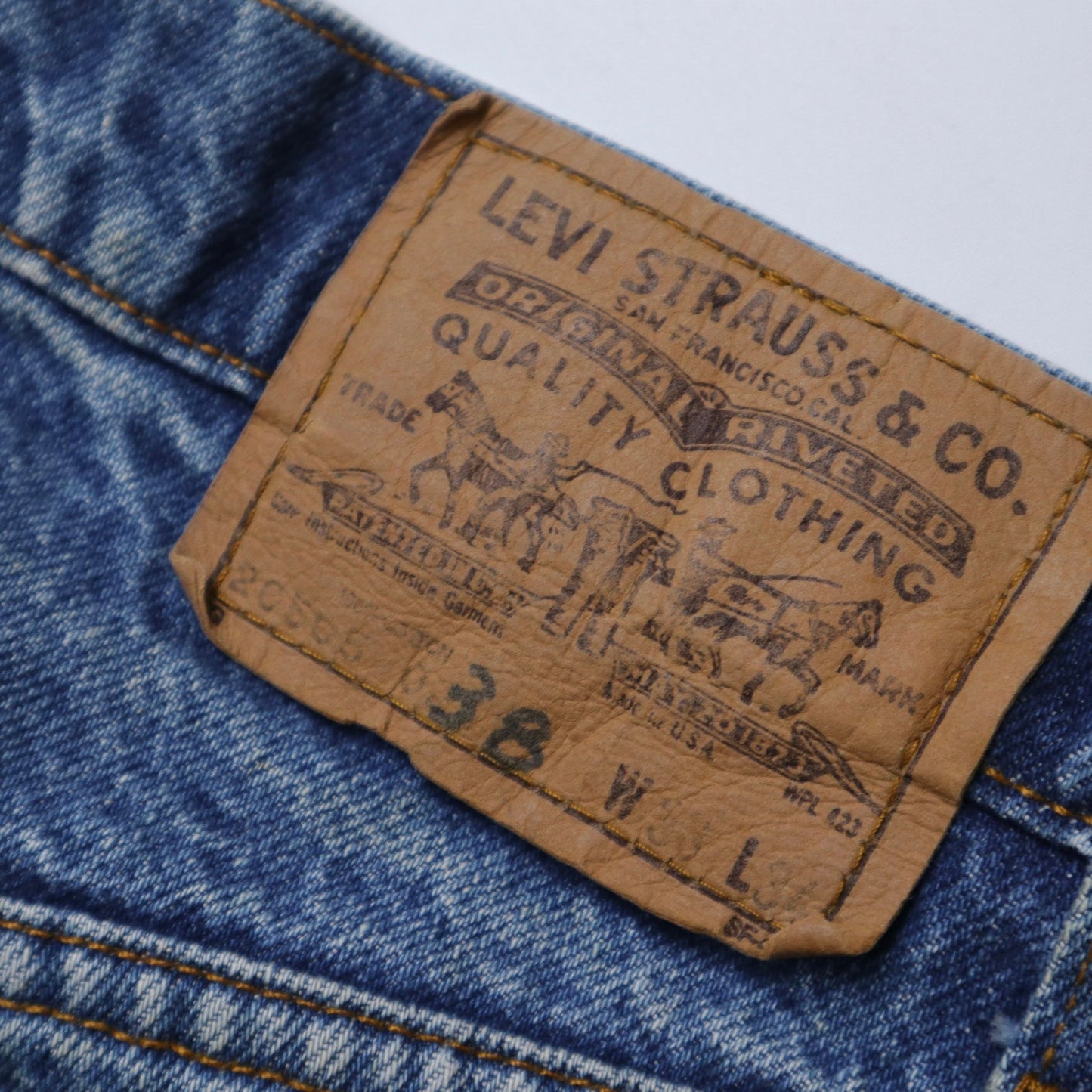 80's(36W) Levi’s 美國製 橘標505 直筒牛仔褲(20505 - 0217) - 富士鳥古著