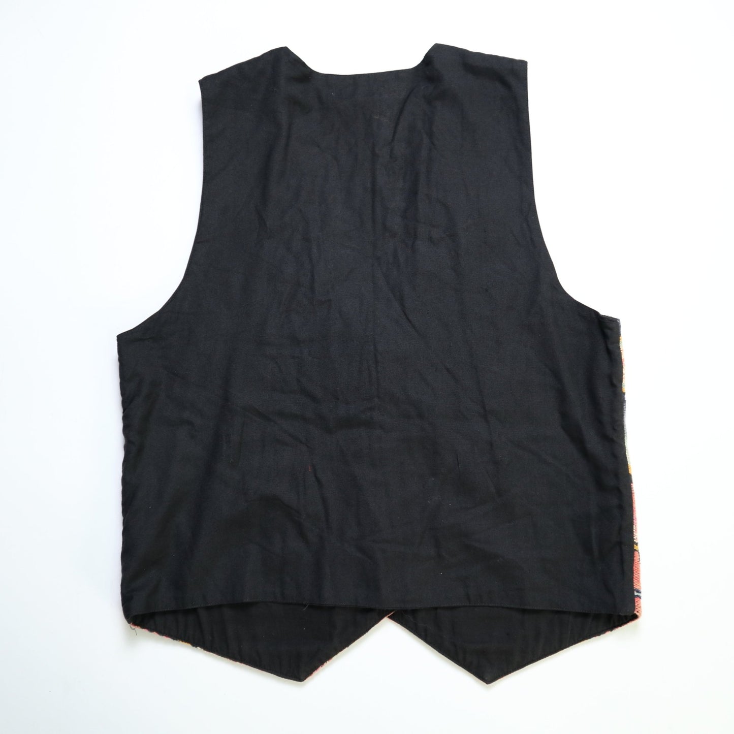 90s 條紋花朵花毯背心 - 富士鳥古著