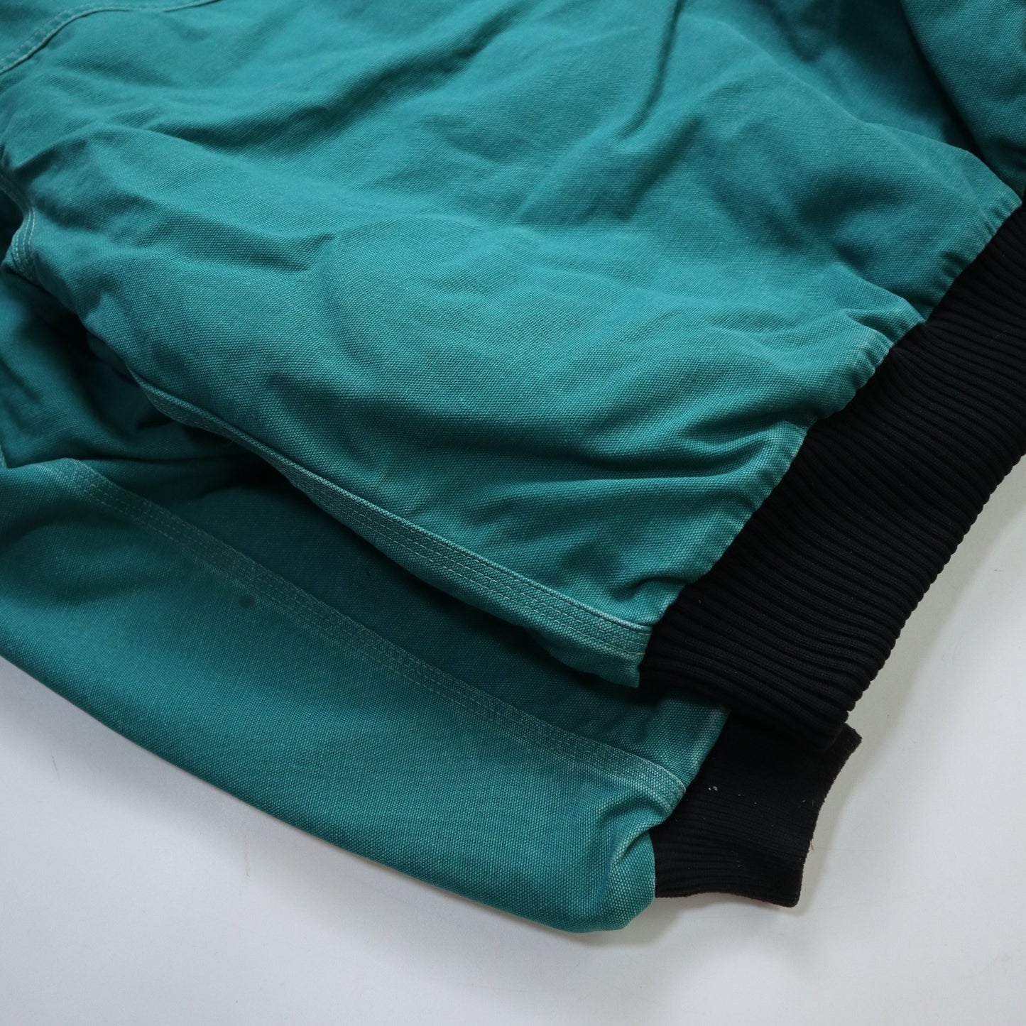 90s Carhartt 美國製 JQ2132 Santa Fe Jacket 綠色帆布工作外套 燈芯絨領 - 富士鳥古著