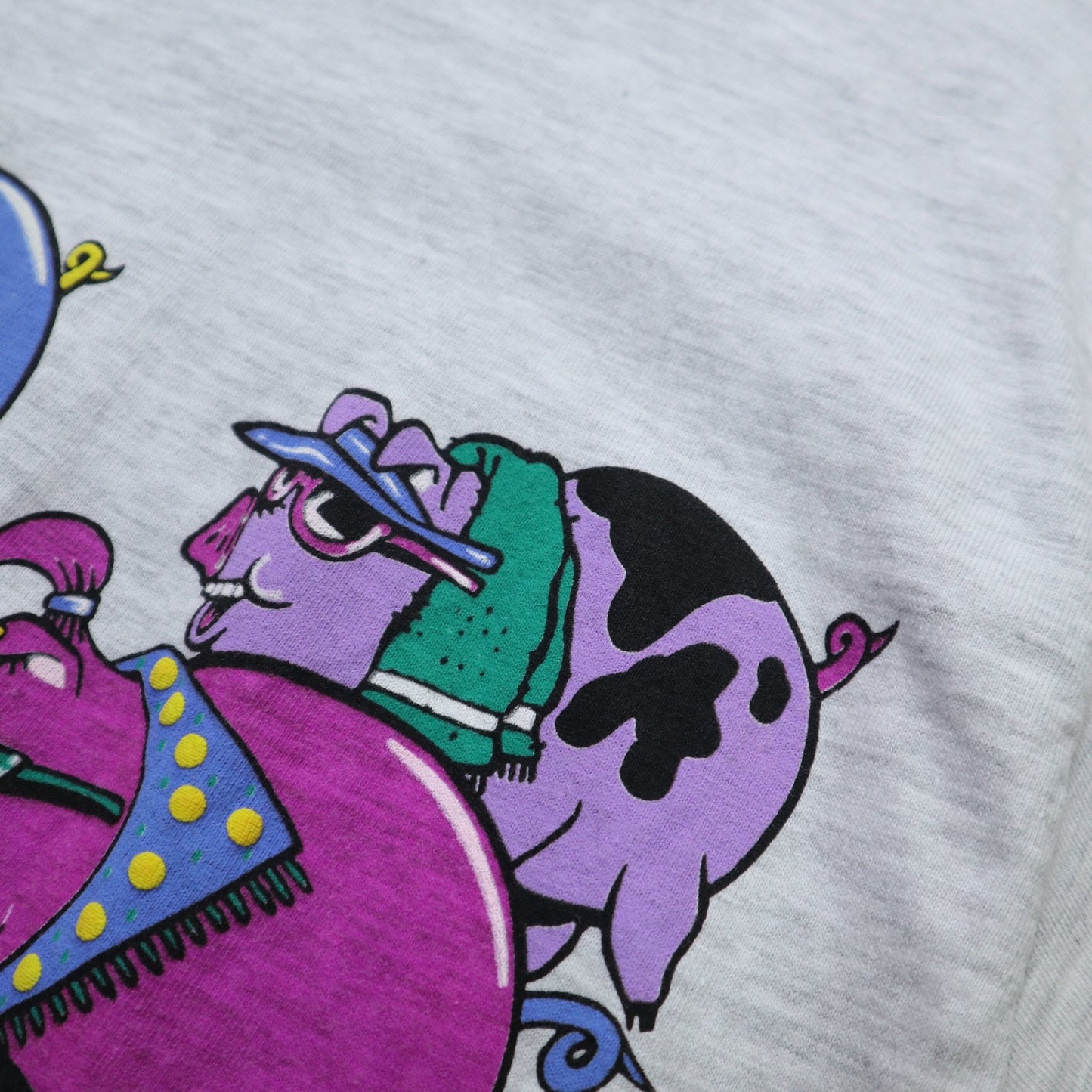 90s Hanes 美國製 密西根州Alpena卡通豬tee*庫存新品 - 富士鳥古著