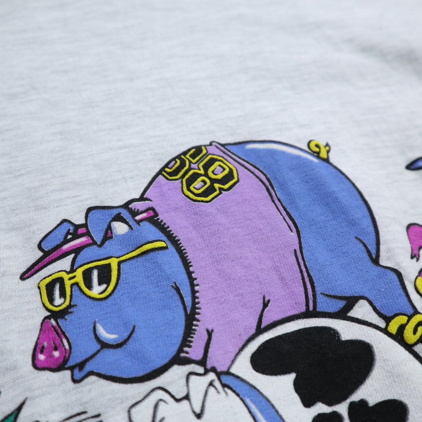 90s Hanes 美國製 密西根州Alpena卡通豬tee*庫存新品 - 富士鳥古著