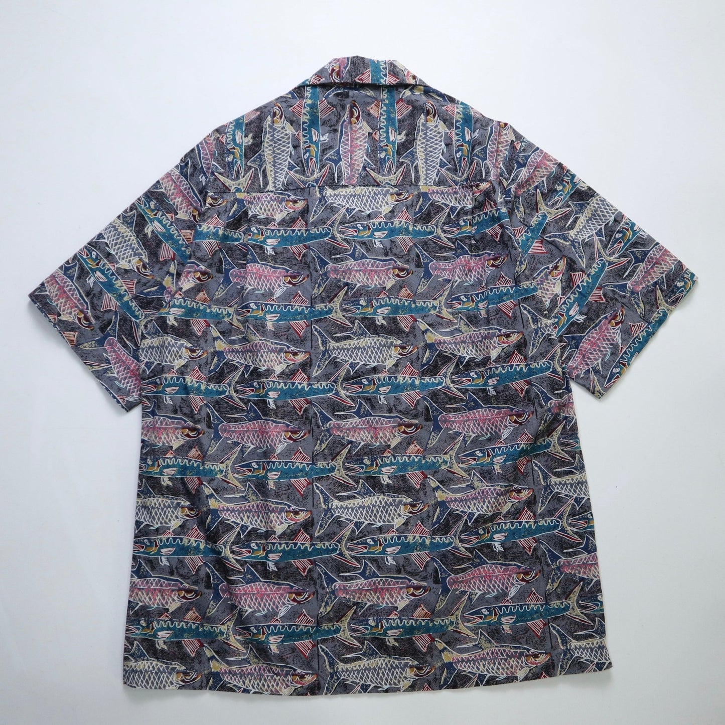 90s kahala 美國製 滿版魚印花夏威夷襯衫 - 富士鳥古著