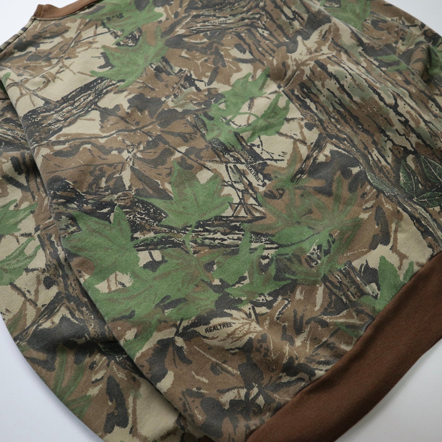 90s 美國製 Spartan Realtree 樹紋迷彩圓領上衣 長袖Tee - 富士鳥古著
