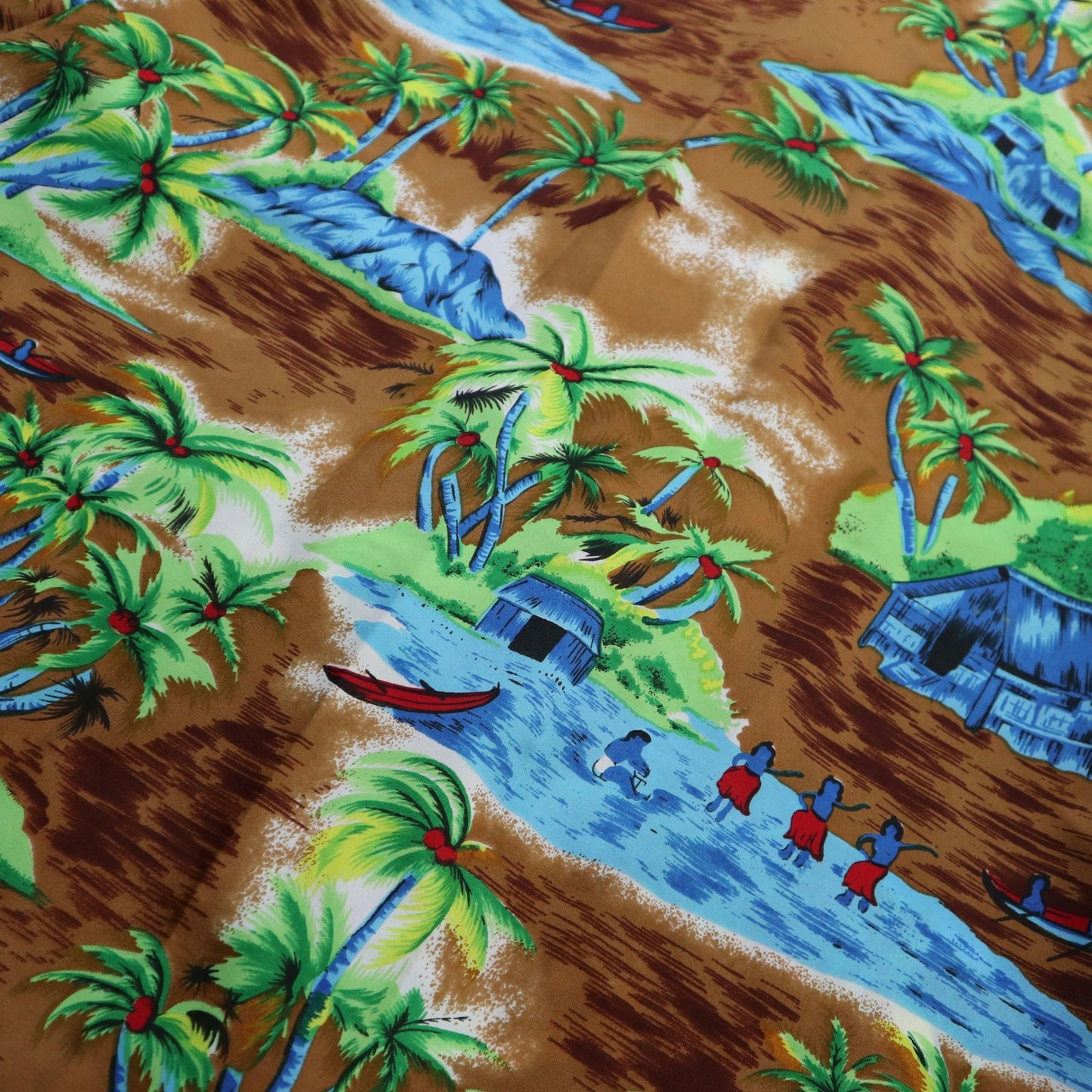 海岸風情人偶夏威夷襯衫 - 富士鳥古著