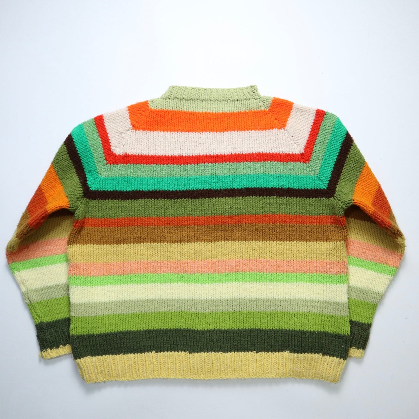 彩色條紋針織衫 - 富士鳥古著