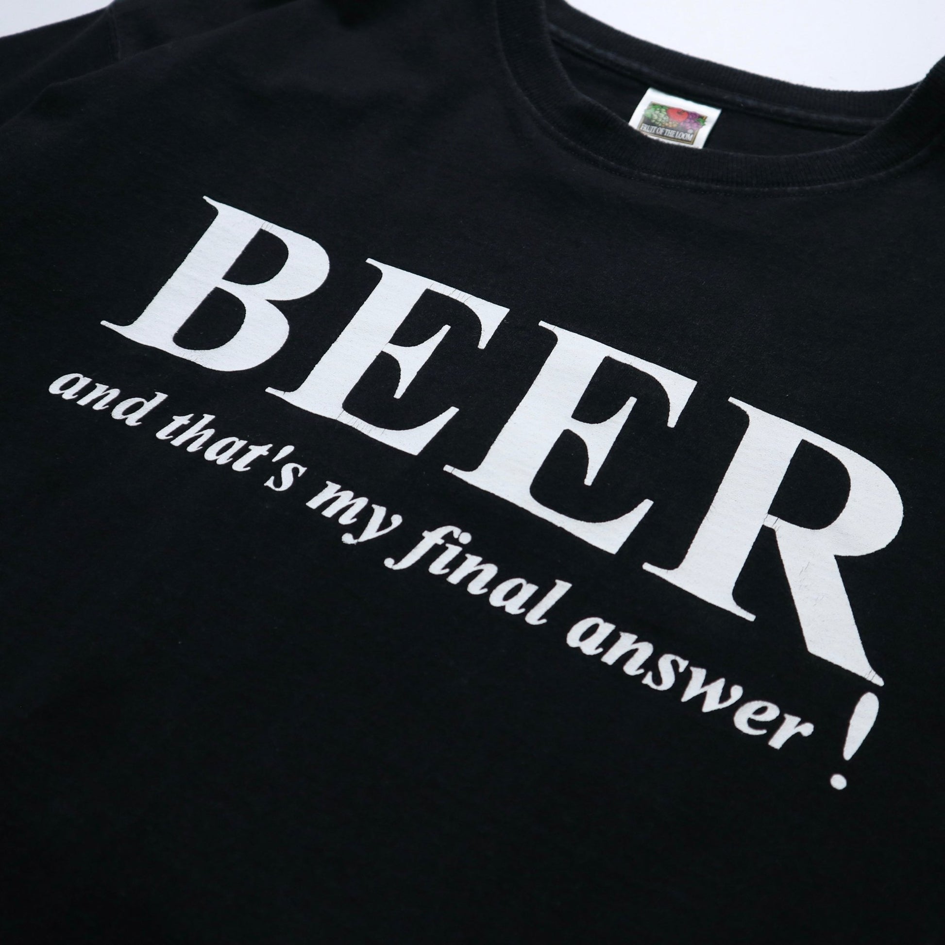 00s "Beer” and That's My Final Answer 幽默標語tee - 富士鳥古著