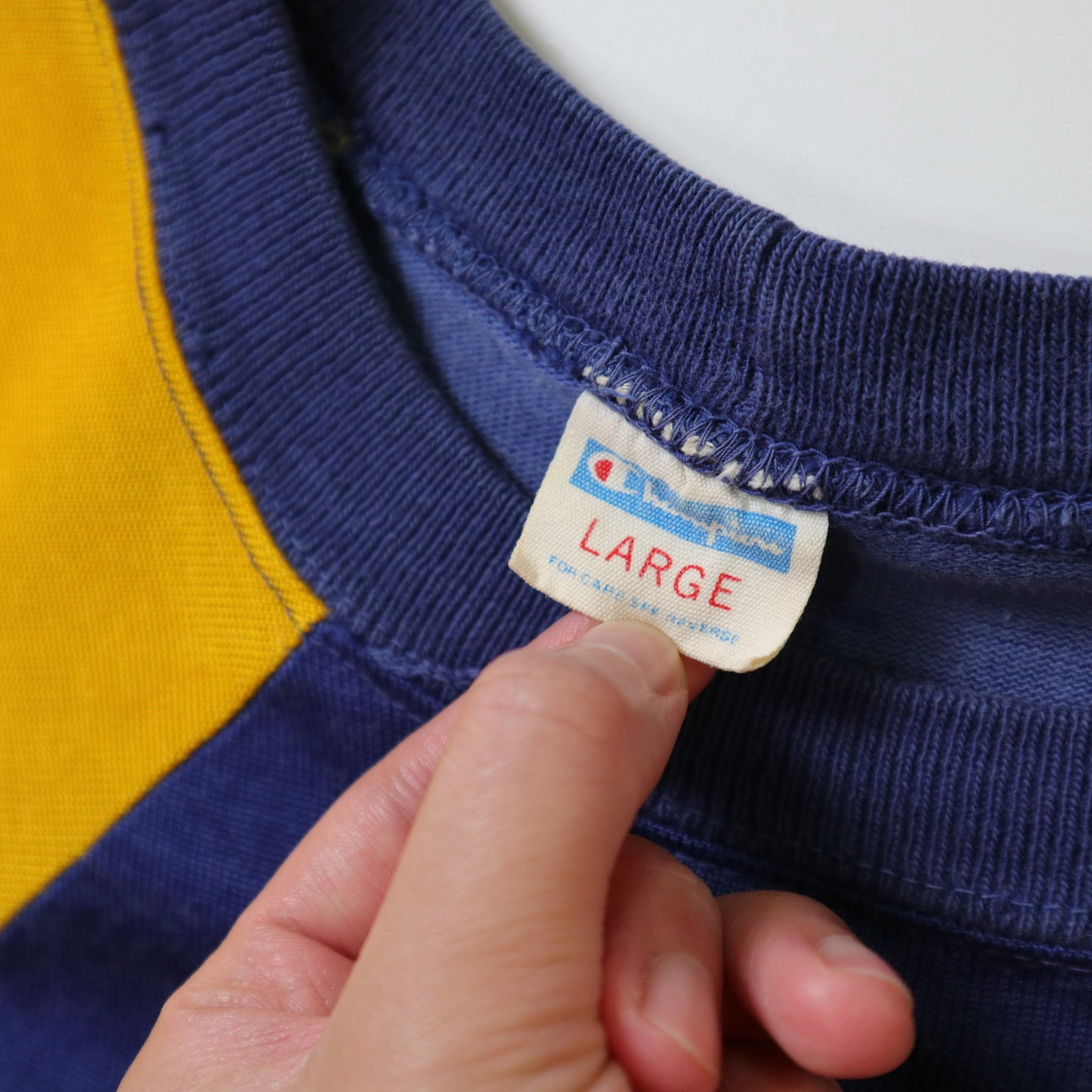 70s Champion 美國製 JESUIT 藍黃拼接美式足球上衣