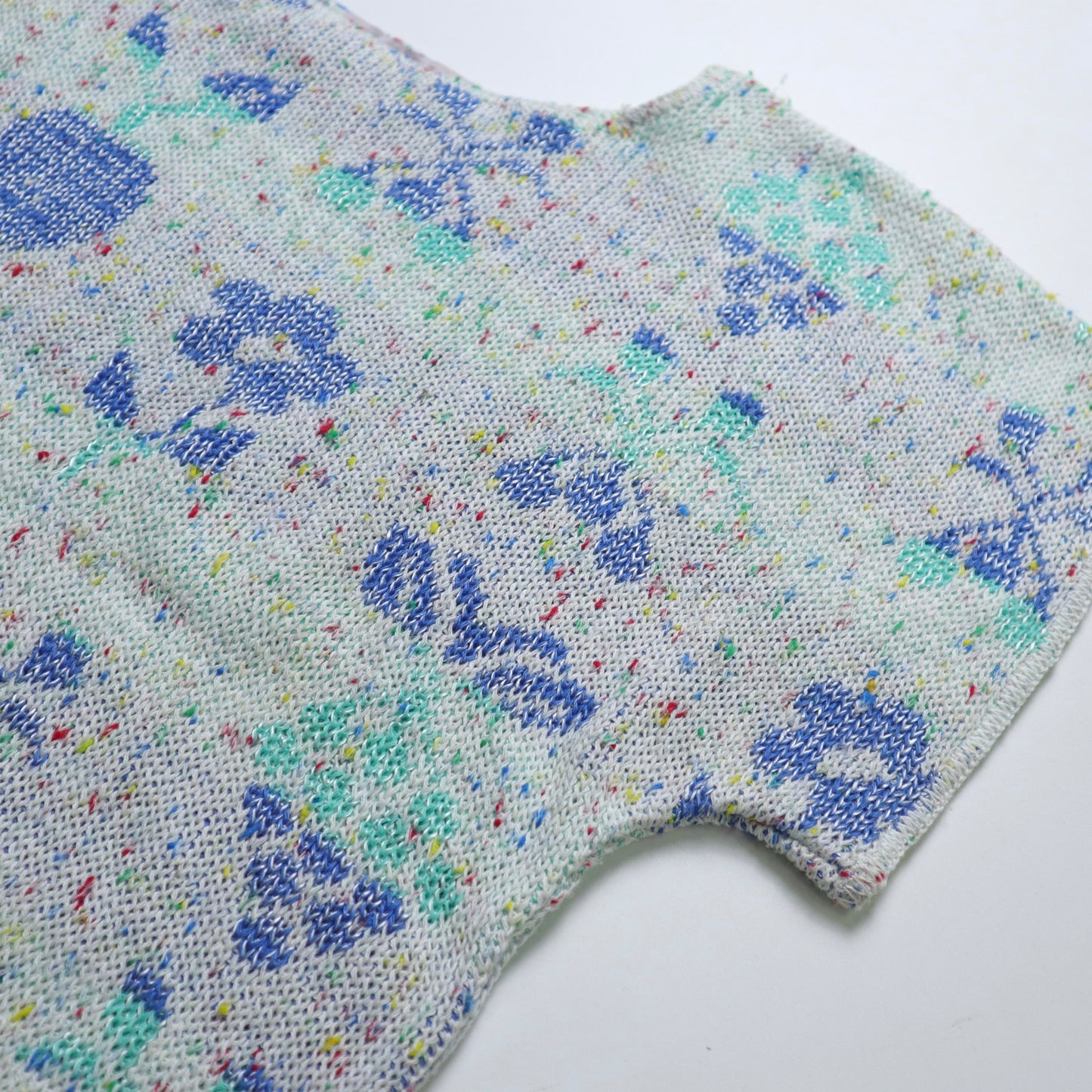 80s American made fruit and flower totem knitted top