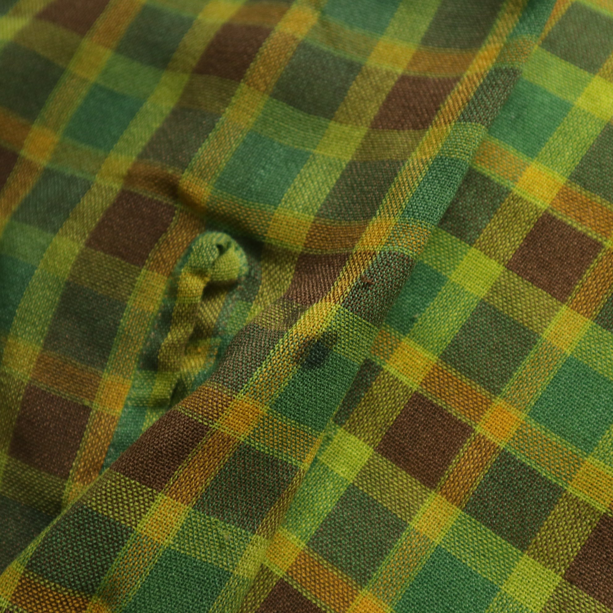 60～70年代のグリーンチェック柄カーディガンライトシャツ