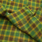 60-70s 綠色格紋開襟輕薄襯衫