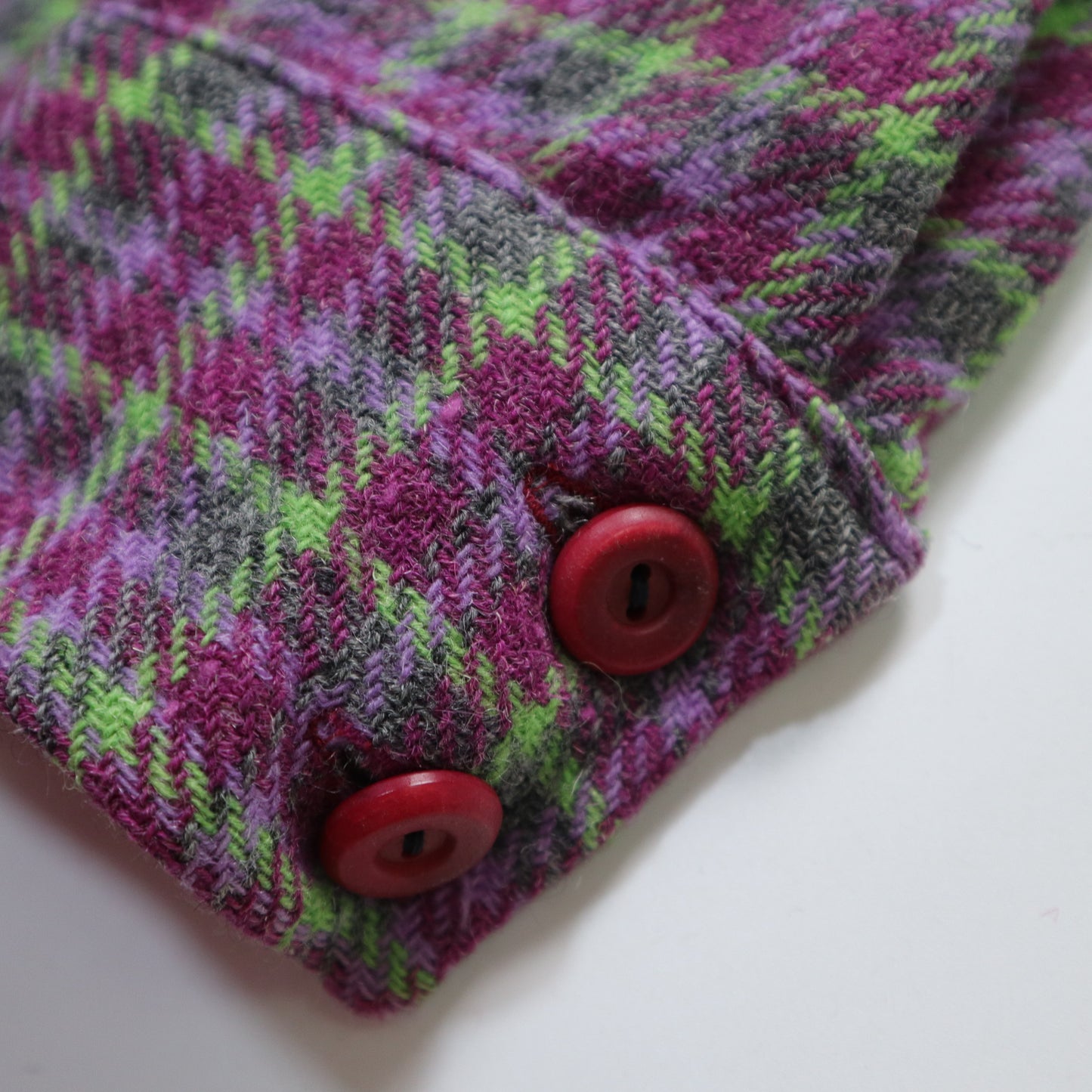1970s 紫色格紋羊毛開襟襯衫