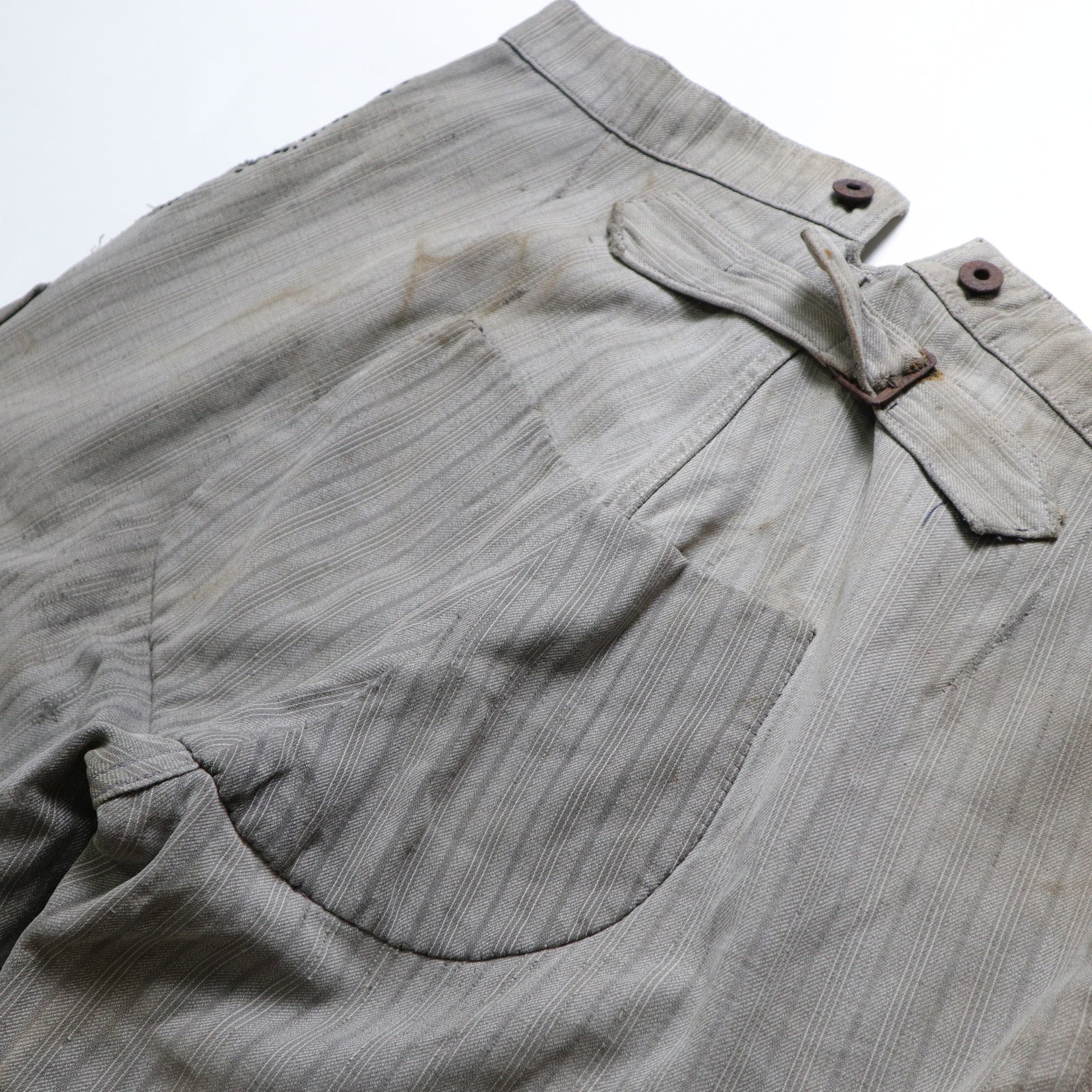 1930's French Striped work trousers 法國補丁工作褲 - 富士鳥古著