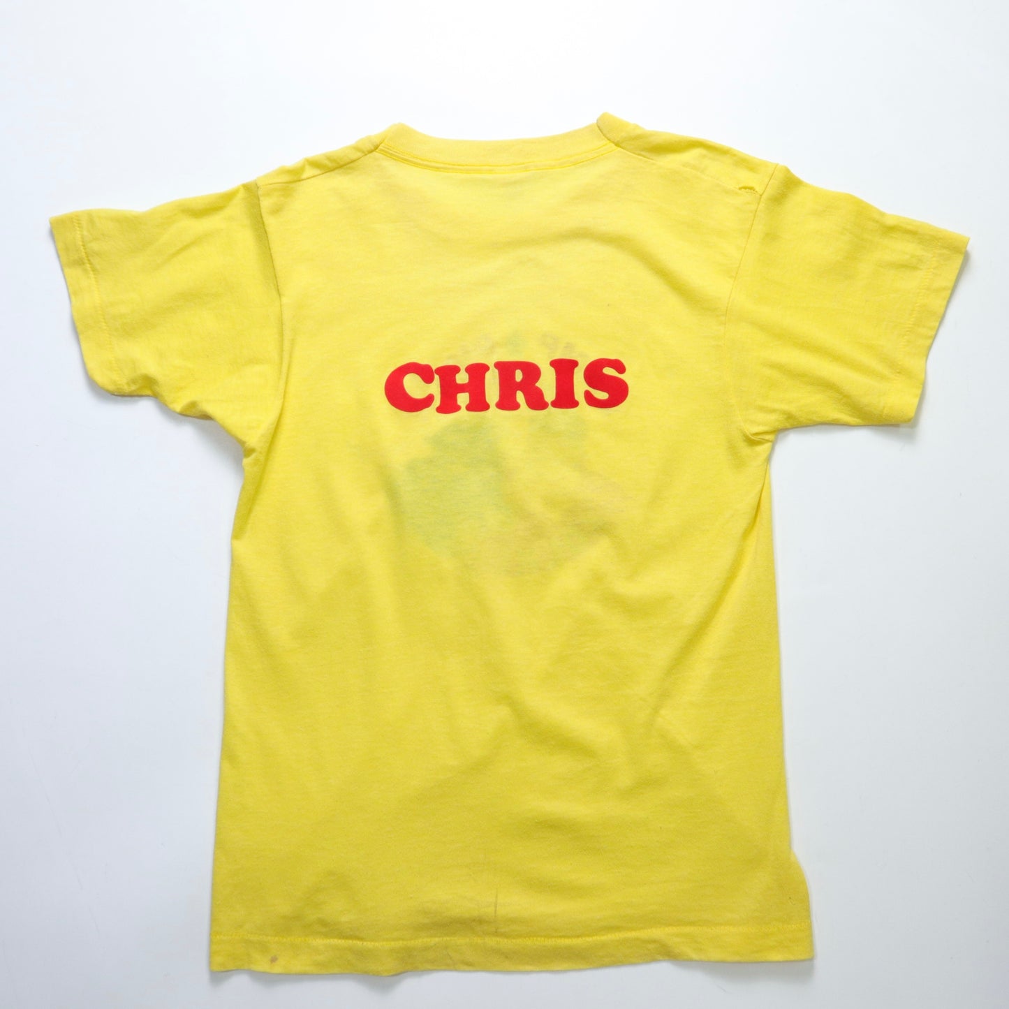 1991 American made Camp Birch yellow offset tee