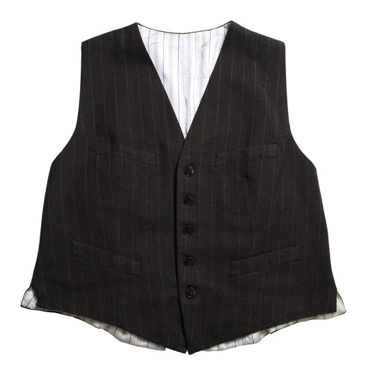 1940s French Wool Waistcoat Vest 法國條紋羊毛背心 - 富士鳥古著