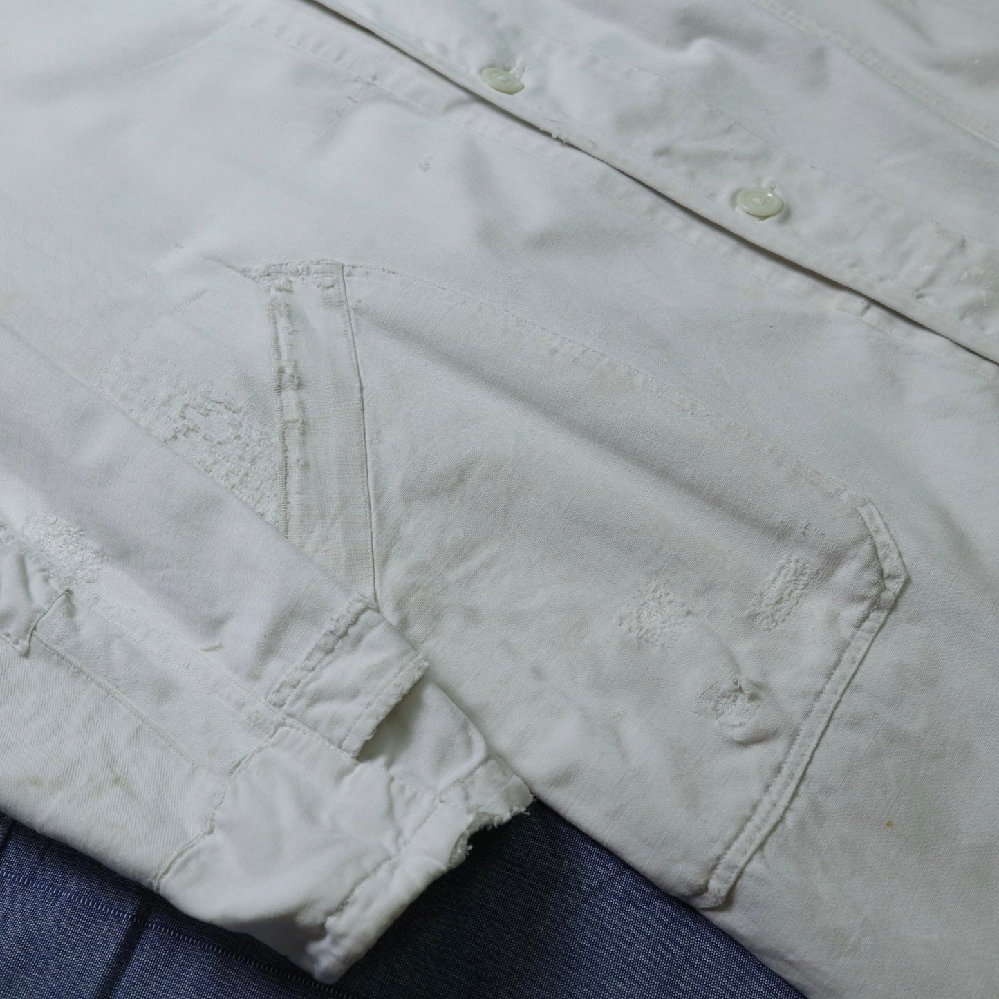 1940's SANFOR FRENCH WHITE WORKWEAR 白色法國工裝外套 - 富士鳥古著