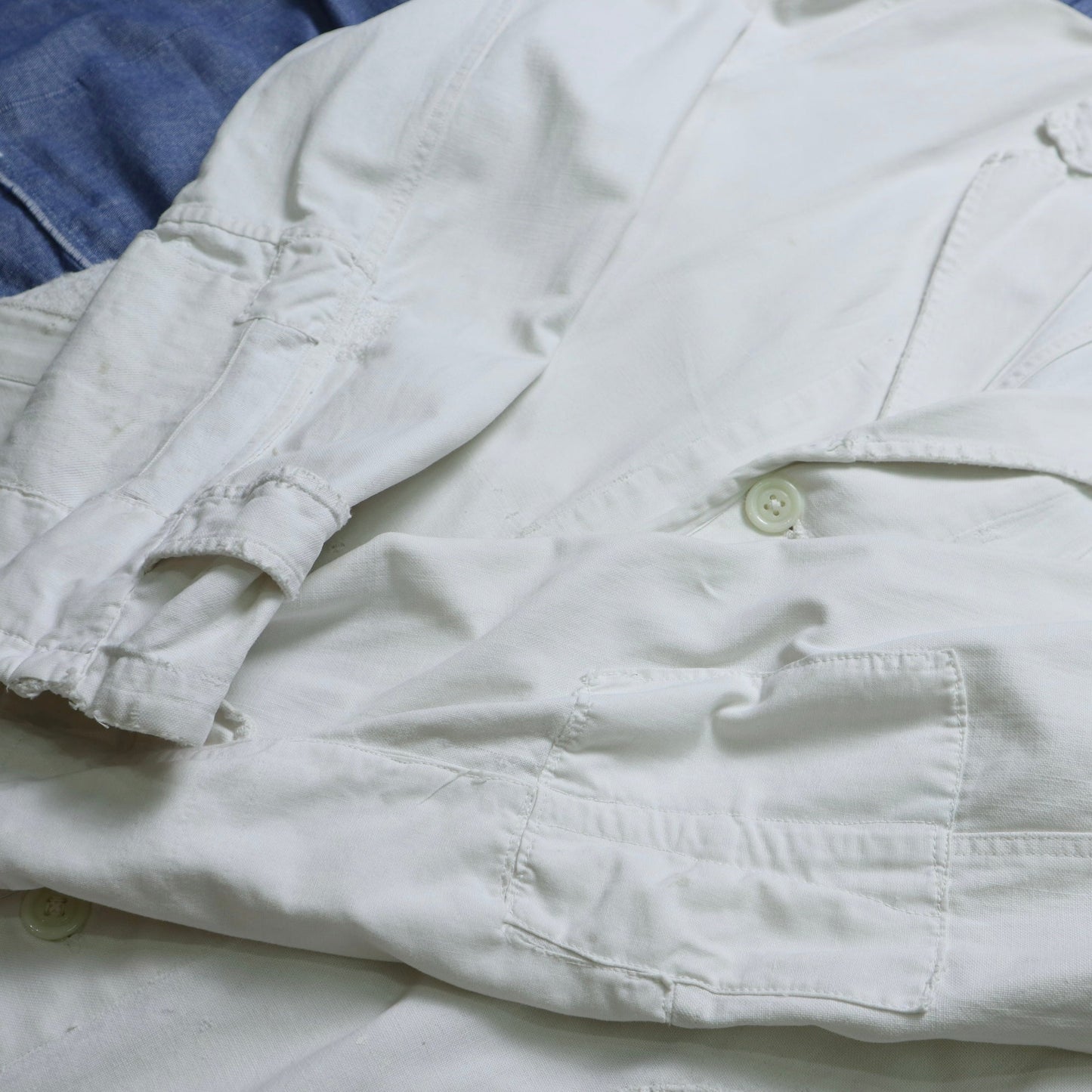 1940's SANFOR FRENCH WHITE WORKWEAR 白色法國工裝外套 - 富士鳥古著