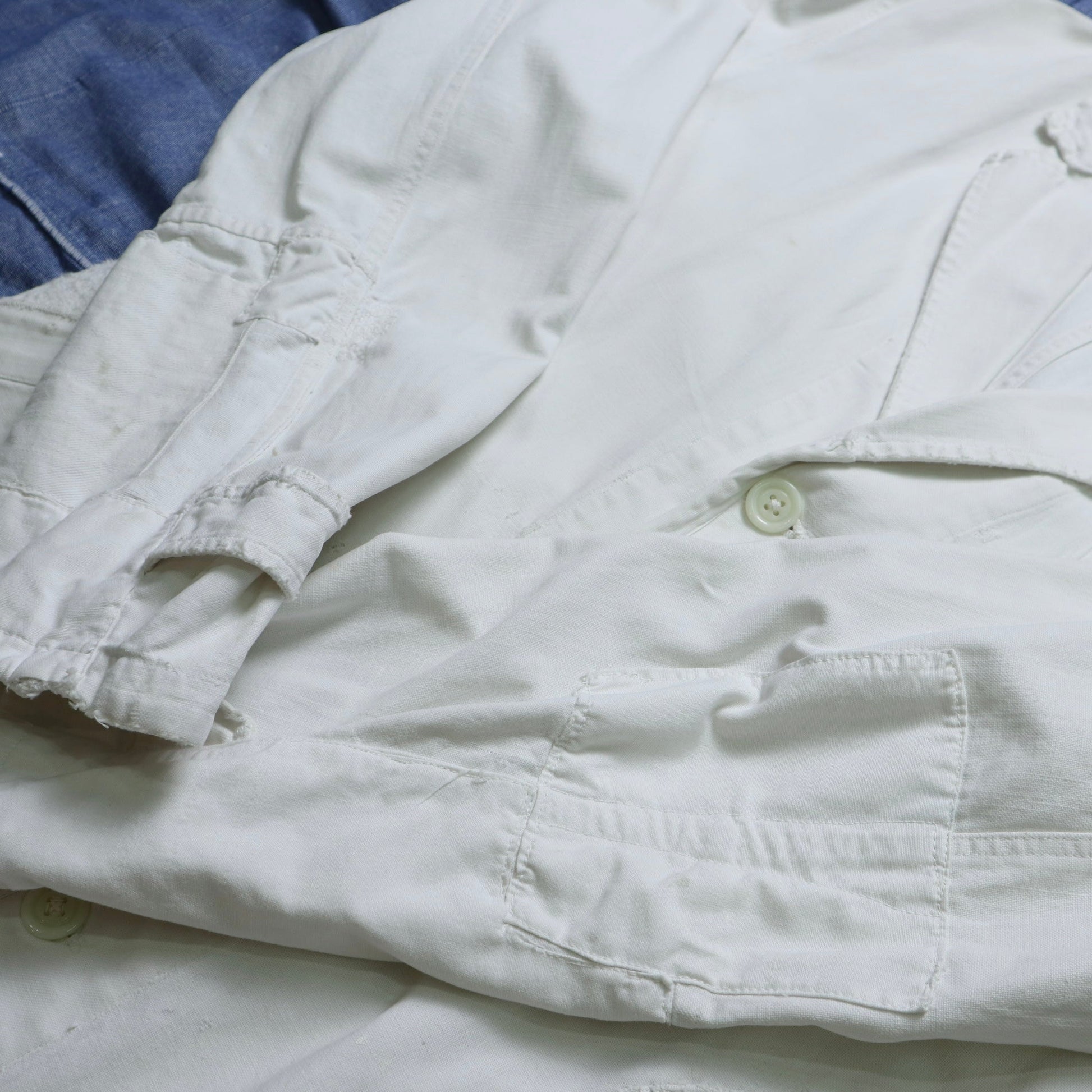 1940's SANFOR FRENCH WHITE WORKWEAR 白色法國工裝外套 - 富士鳥古著