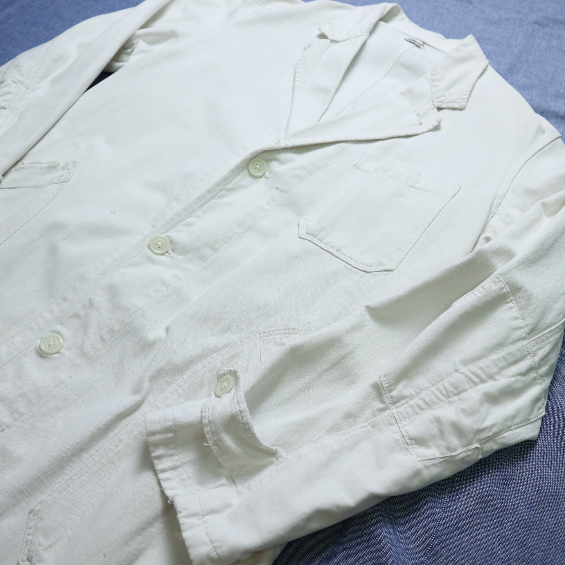 1940's SANFOR FRENCH WHITE WORKWEAR 白色法國工裝外套 - 富士鳥古著