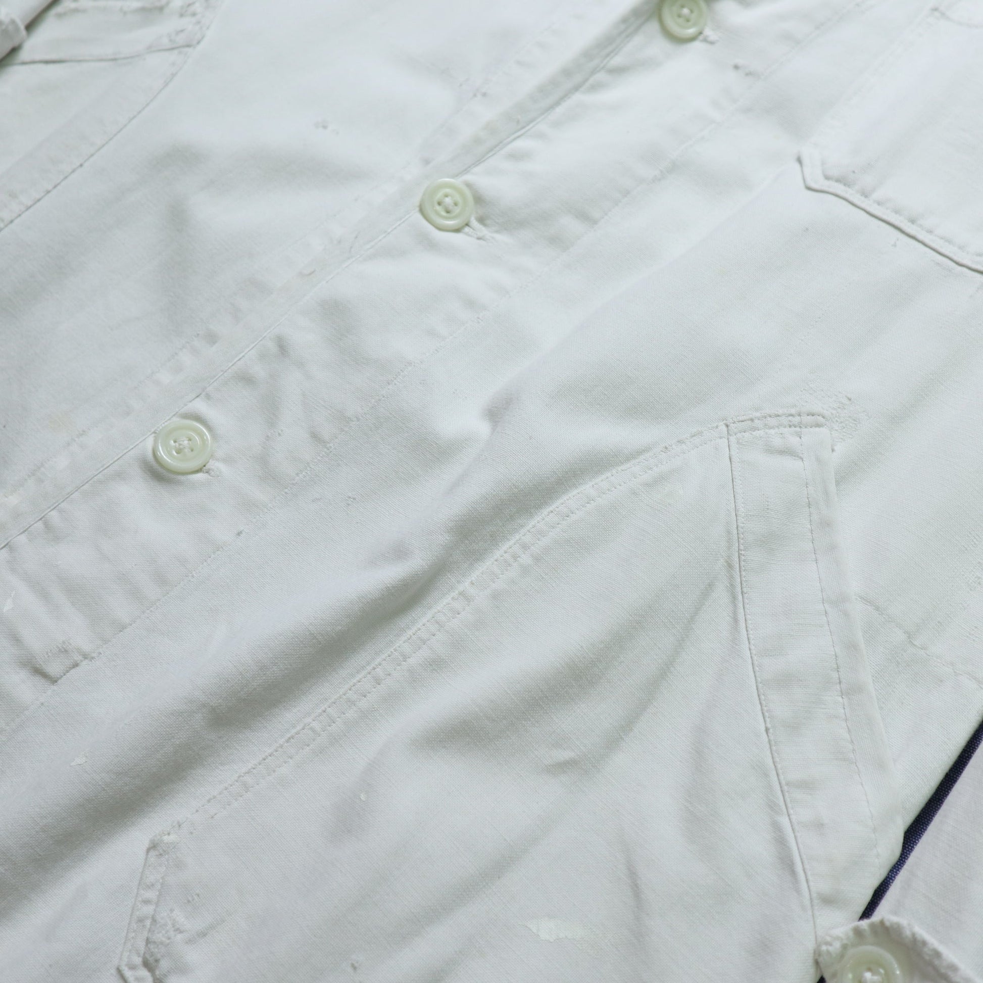 1940's SANFOR FRENCH WHITE WORKWEAR 白色法國工裝外套 - 富士鳥古著