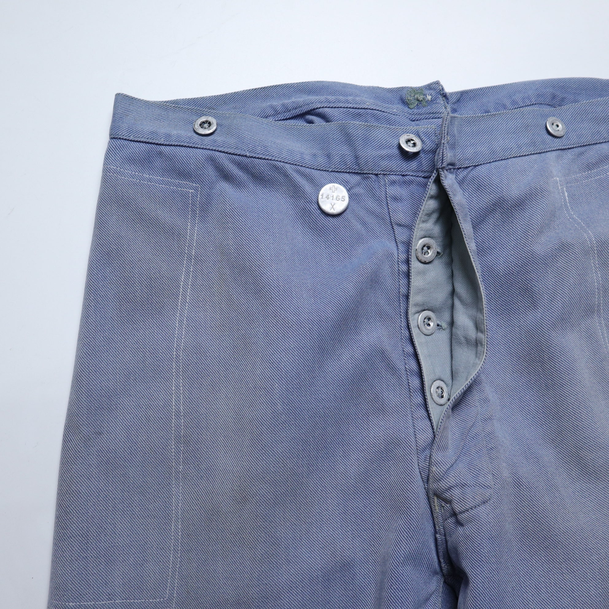 1940s WWII Swiss Prison denim work pants Swiss prison denim work pants -  Fujibird Vintage – 富士鳥古著