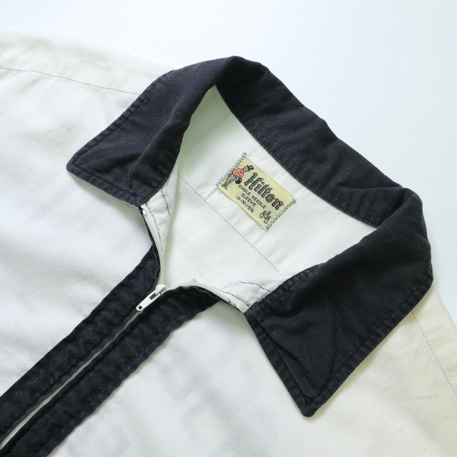 1960s Hilton 美國製 白色保齡球襯衫 Bowling Shirt - 富士鳥古著