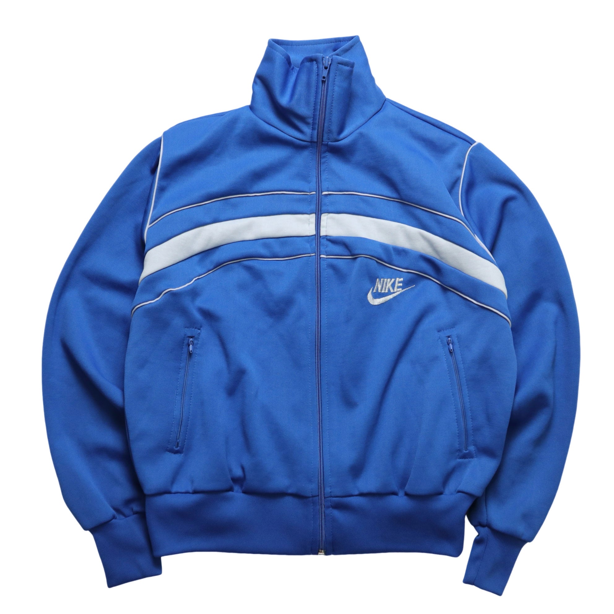 70-80s NIKE blue and white colorblock sports jacket made in Taiwan