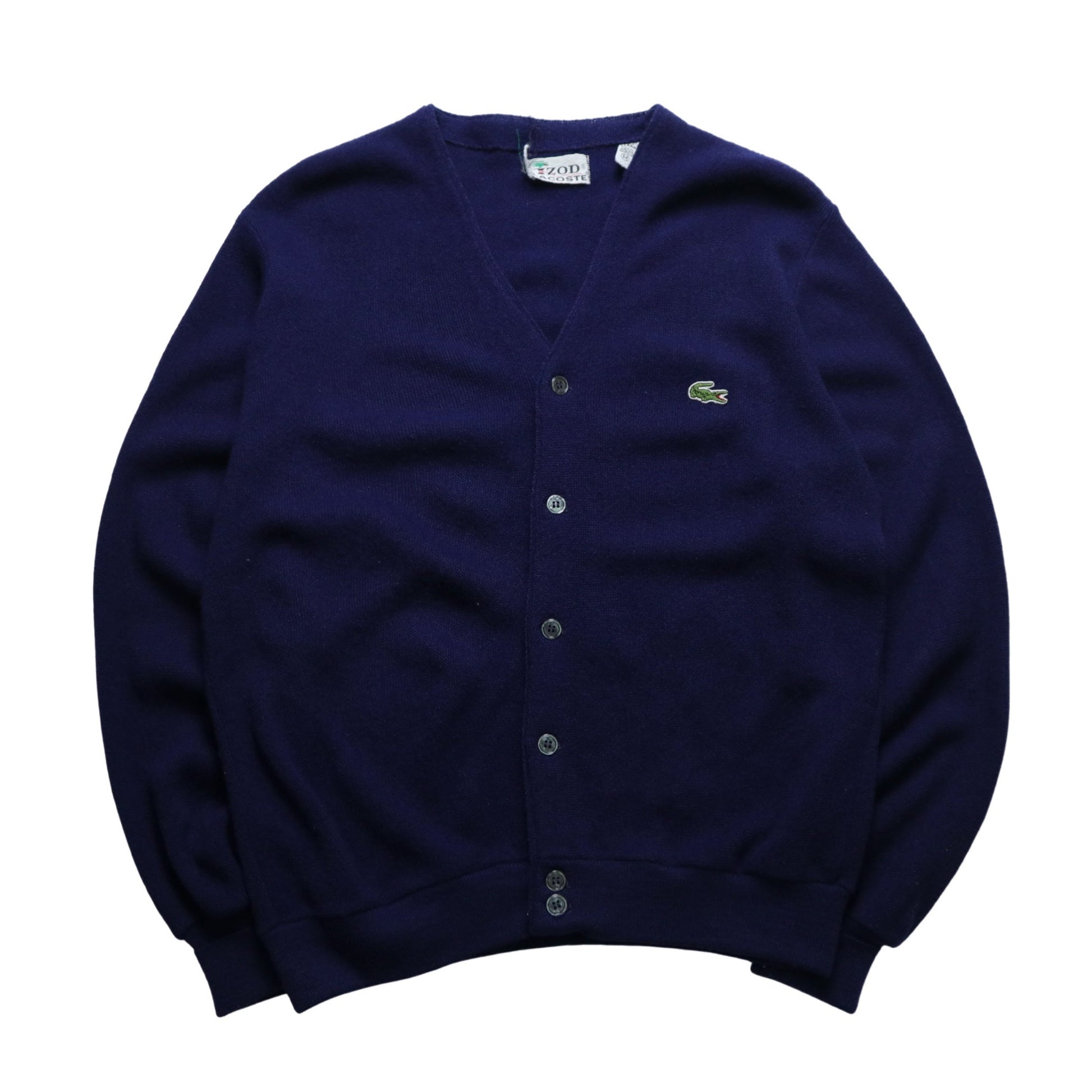 1980s Lacoste IZOD 美國製 海軍藍開襟針織衫 - 富士鳥古著