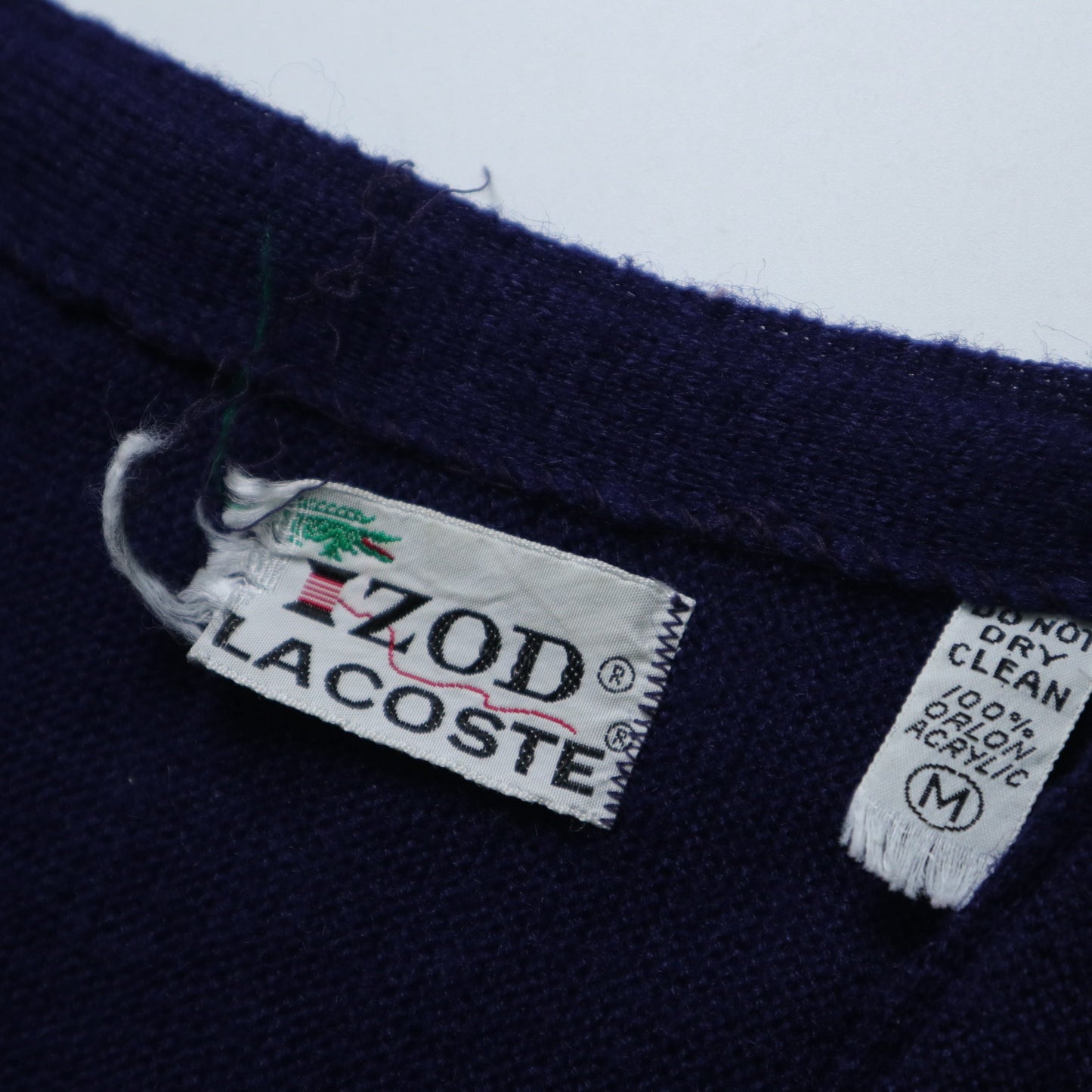 1980s Lacoste IZOD 美國製 海軍藍開襟針織衫 - 富士鳥古著