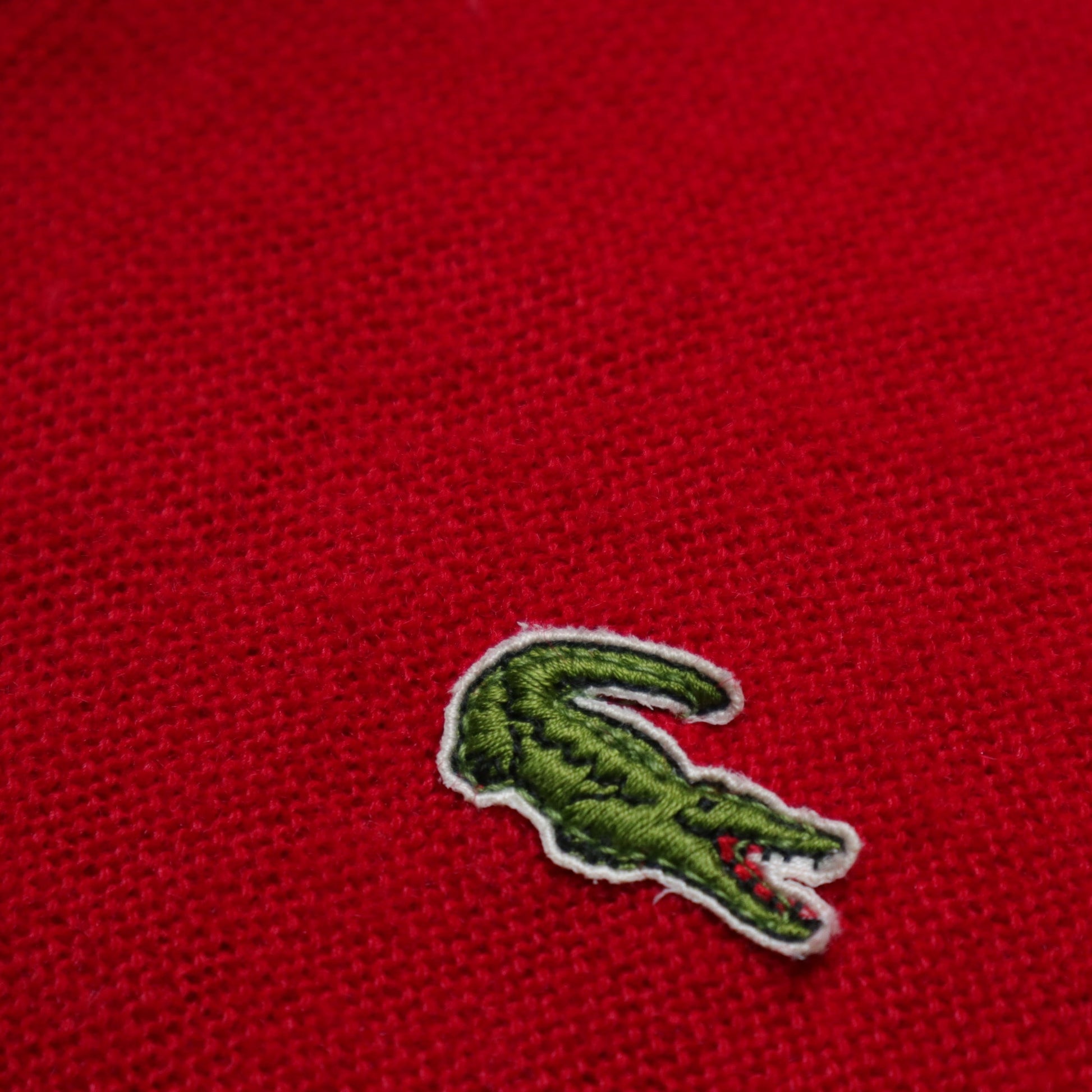 1980s Lacoste IZOD 美國製 紅色V領針織衫 - 富士鳥古著