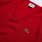 1980s Lacoste IZOD 美國製 紅色V領針織衫 - 富士鳥古著