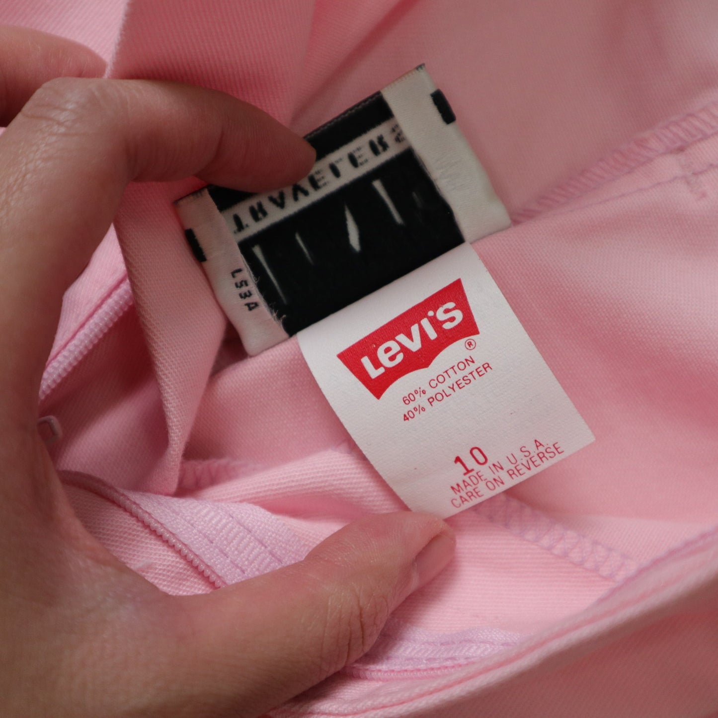 1980s Levi’s 美國製 粉色素面打摺短褲 - 富士鳥古著