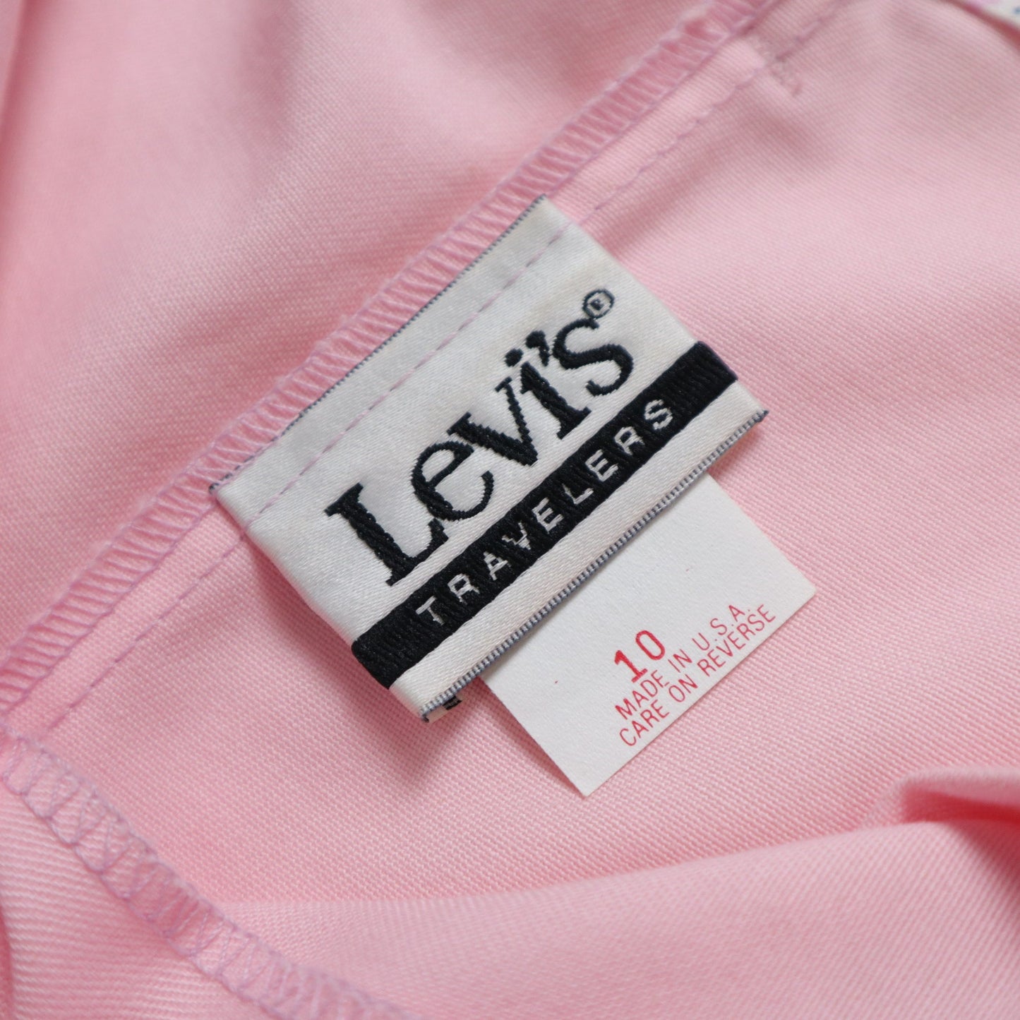 1980s Levi’s 美國製 粉色素面打摺短褲 - 富士鳥古著