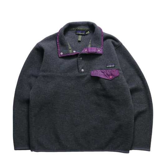 1992 - 1994 Patagonia 深灰色抓毛絨套頭衫 Fleece Pullover - 富士鳥古著