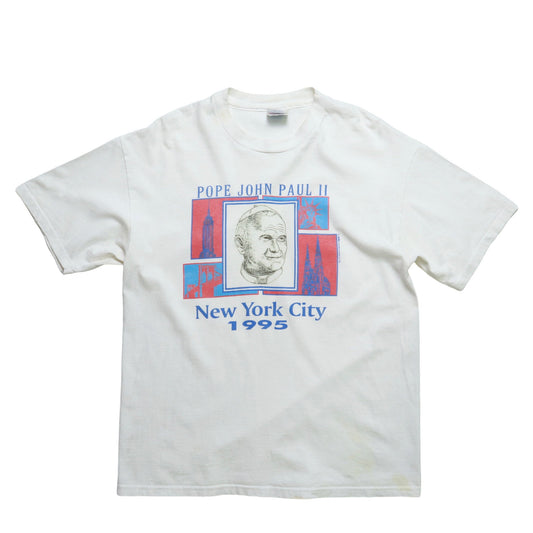 1995 Hanes New York City 若望保祿二世 T-Shirt - 富士鳥古著