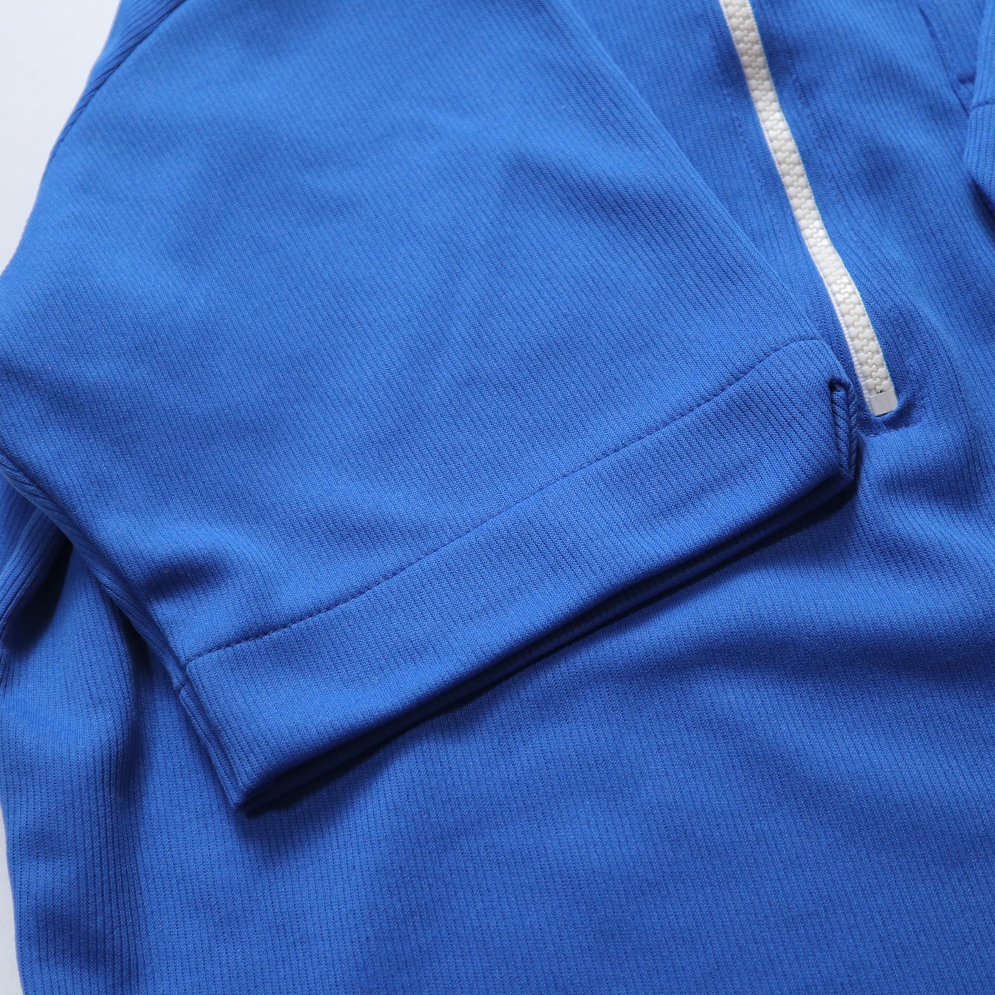 1970s Hilton royal blue zip-up bowling shirt made in the USA