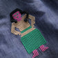（27W) 80s 瓜地馬拉手工人偶刺繡 青年布半身裙 - 富士鳥古著