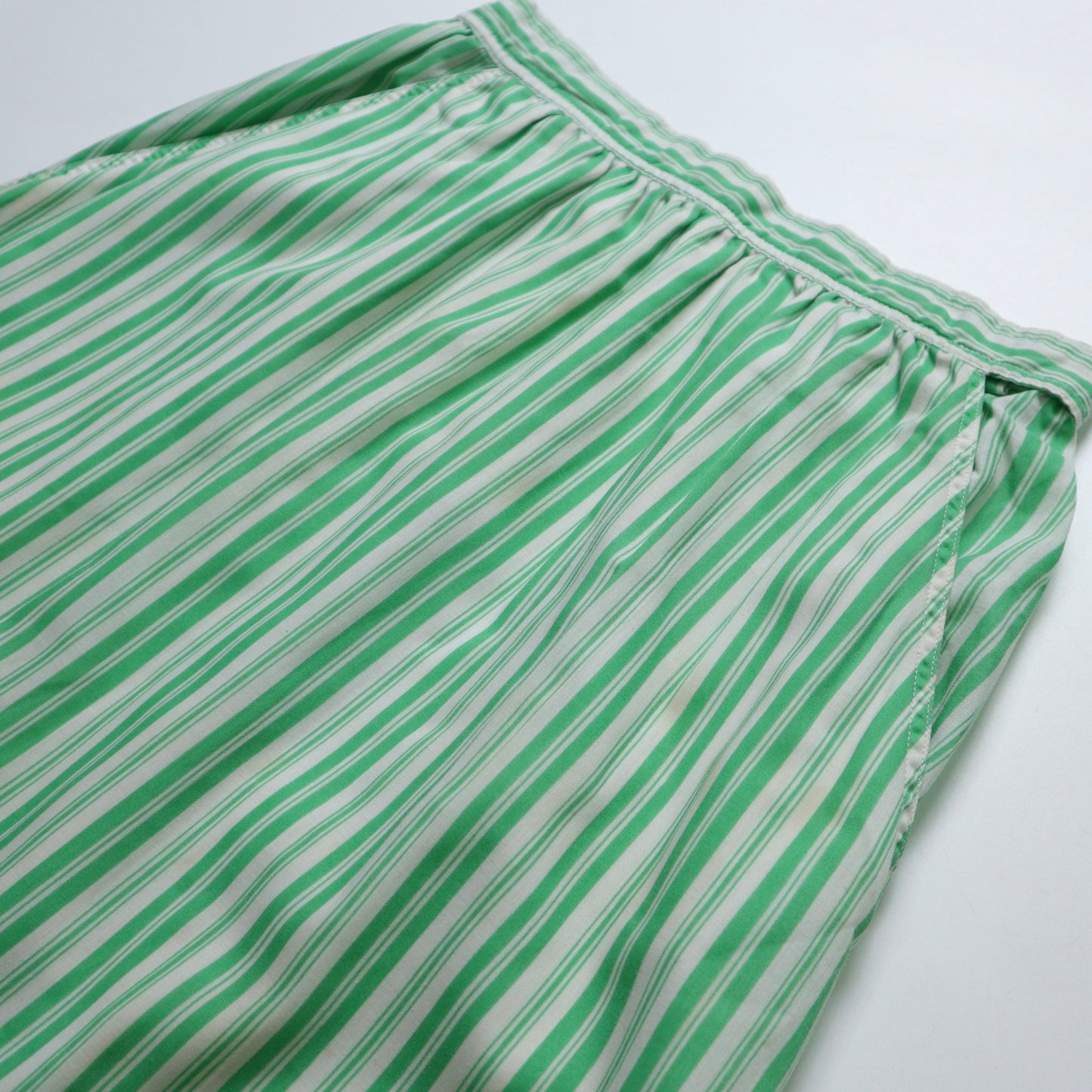 1970年代 アメリカ製 緑白ストライプスカート ILGWU/ユニオン製