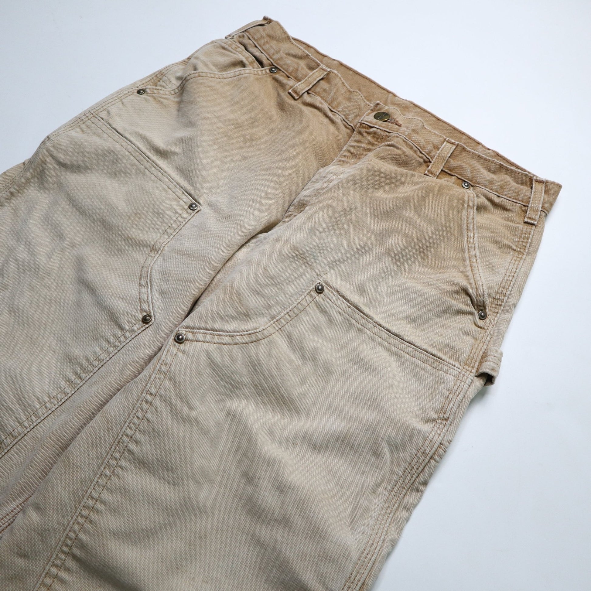 (30W)Carhartt 美國製 卡其色工作褲 Double Knee pants - 富士鳥古著