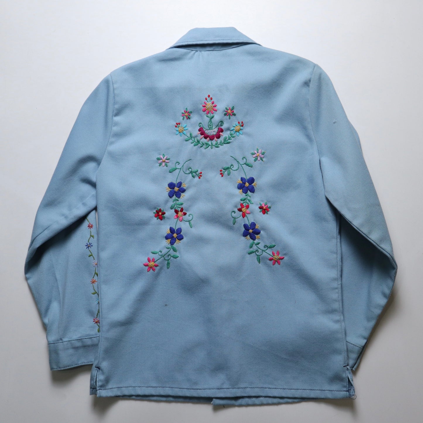 1970s 美國手工刺繡花卉襯衫