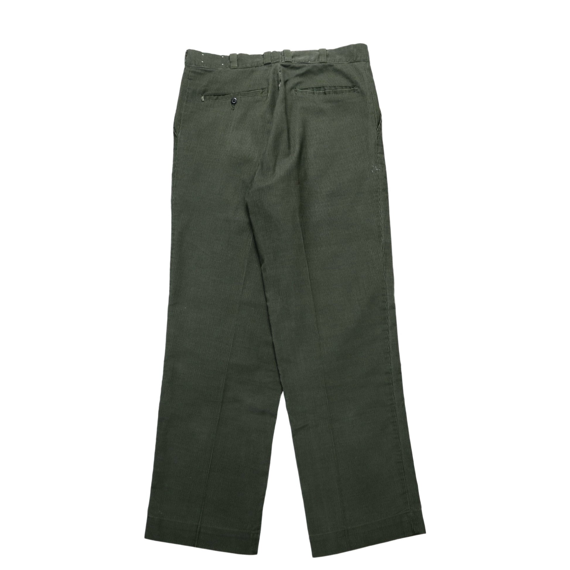 (32W) 70s Sears 美國製 墨綠色燈芯絨工作褲 Talon拉鍊 - 富士鳥古著