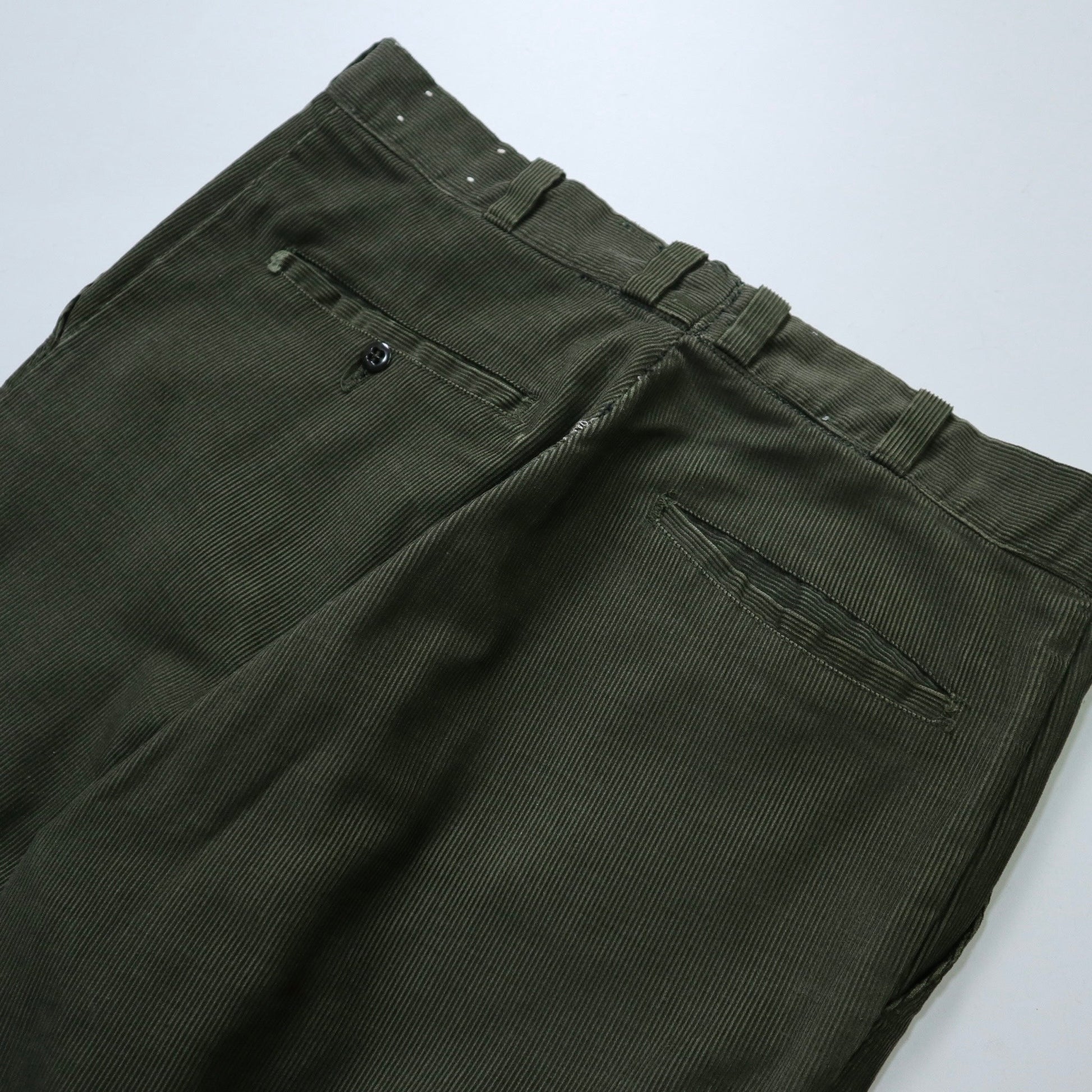 (32W) 70s Sears 美國製 墨綠色燈芯絨工作褲 Talon拉鍊 - 富士鳥古著