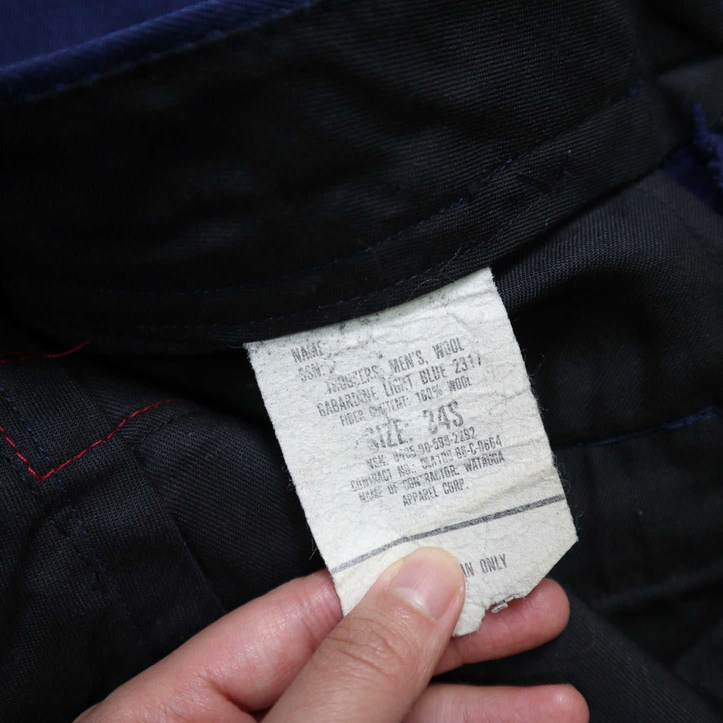 （32W) 80s US Marine Corps 藍色羊毛禮褲 Gabardine wool - 富士鳥古著