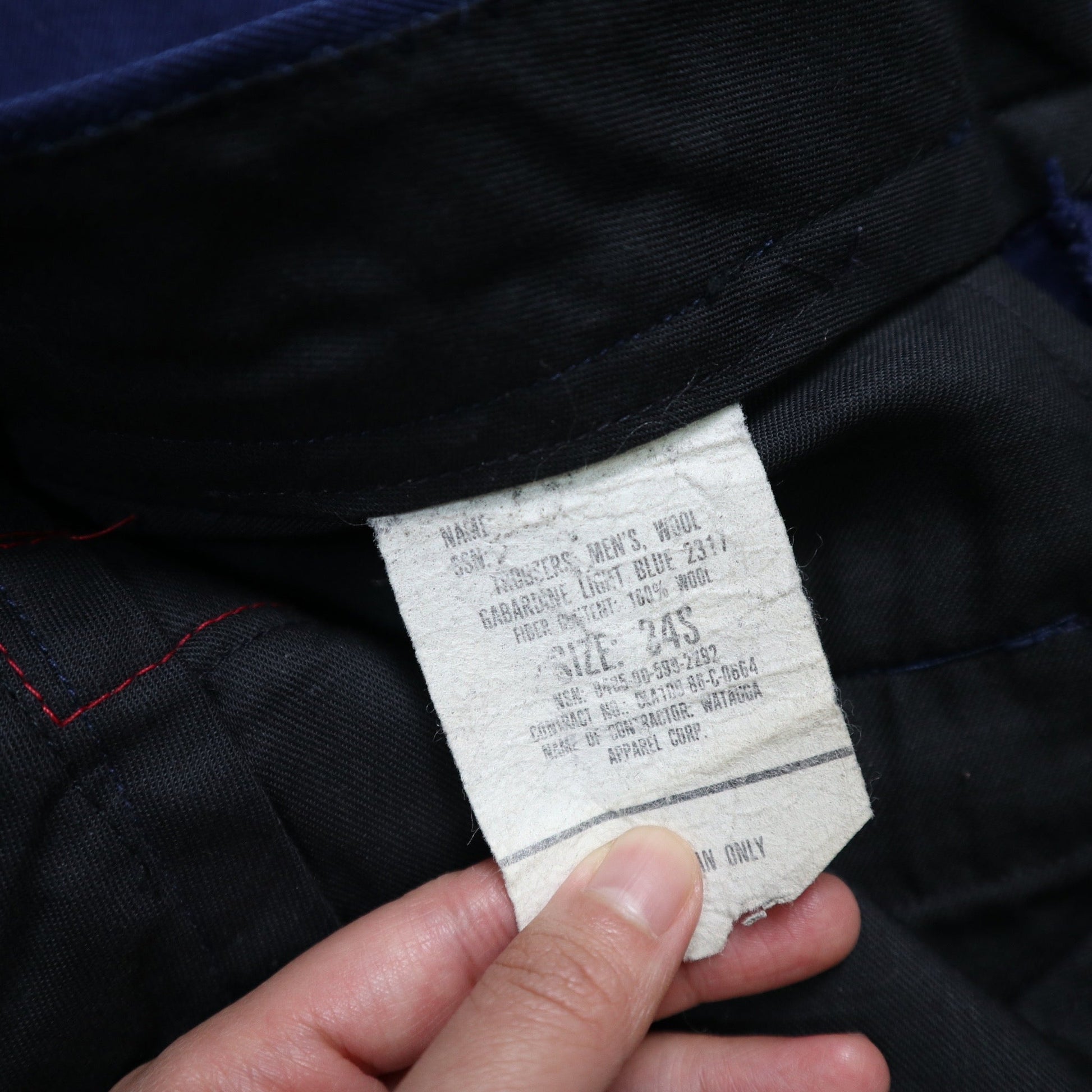 （32W) 80s US Marine Corps 藍色羊毛禮褲 Gabardine wool - 富士鳥古著